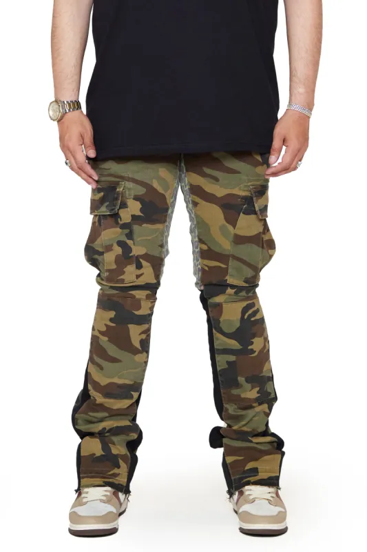 Commander 3.0 Stacked Flare Jean Camo sold by valabasas