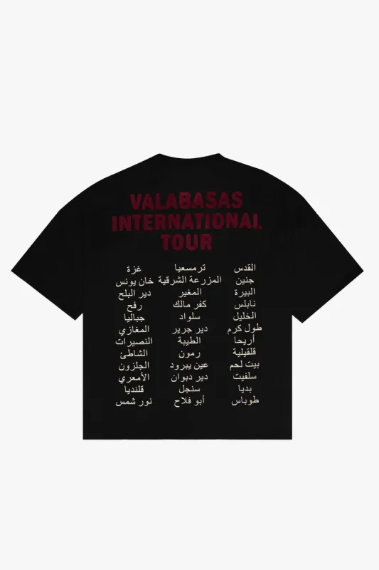 "JOURNEY" BLACK/RED OVERSIZED TEE sold by valabasas