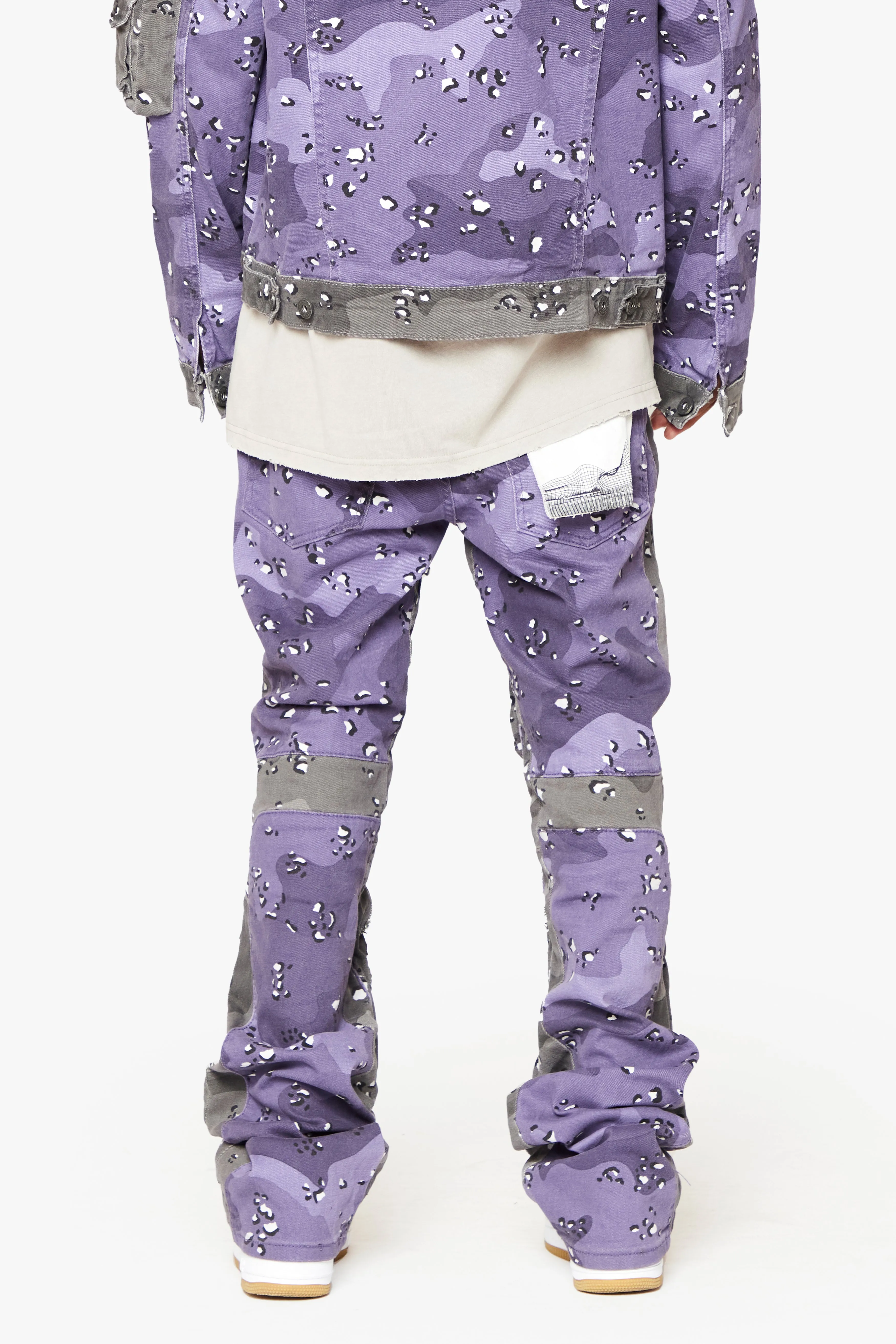 "DUAL SOLDIER" STACKED FLARE JEANS PLUM PURPLE sold by valabasas product image thumbnail 2
