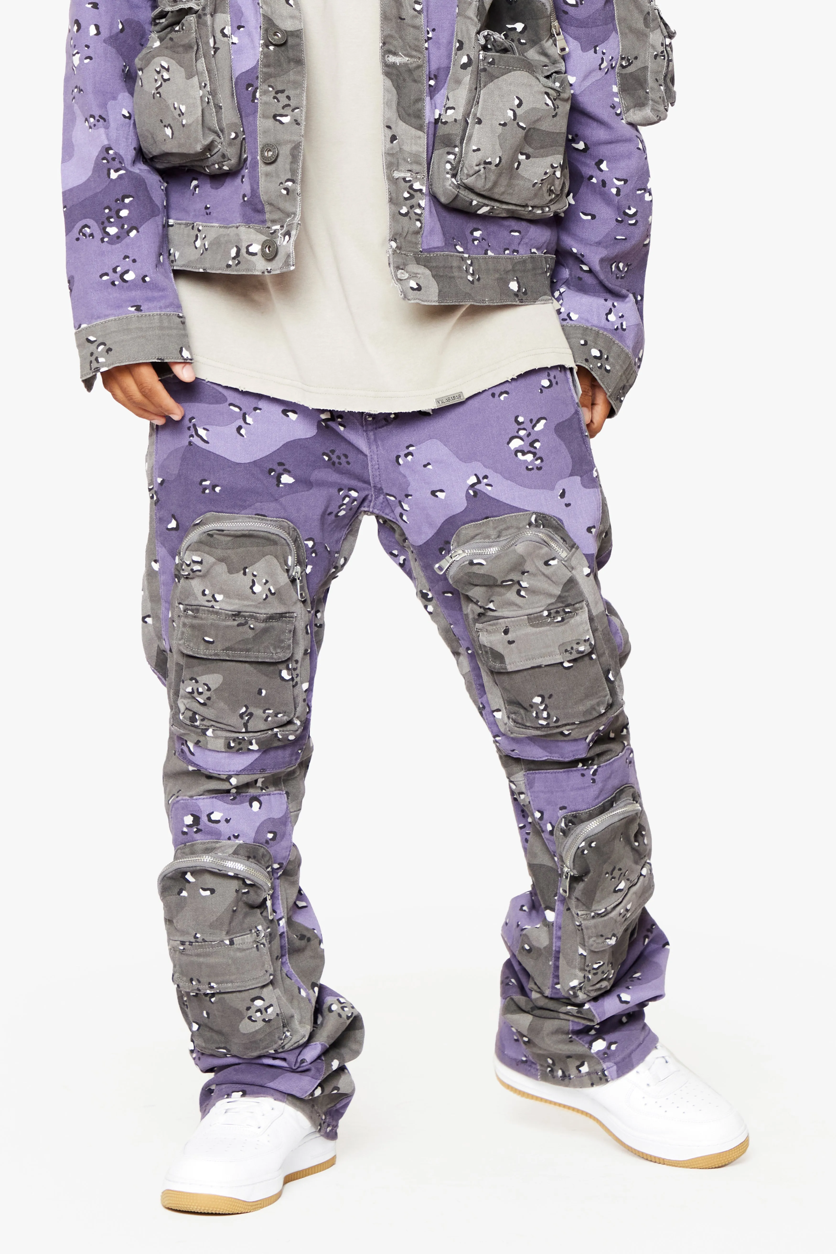 "DUAL SOLDIER" STACKED FLARE JEANS PLUM PURPLE sold by valabasas product image thumbnail 5