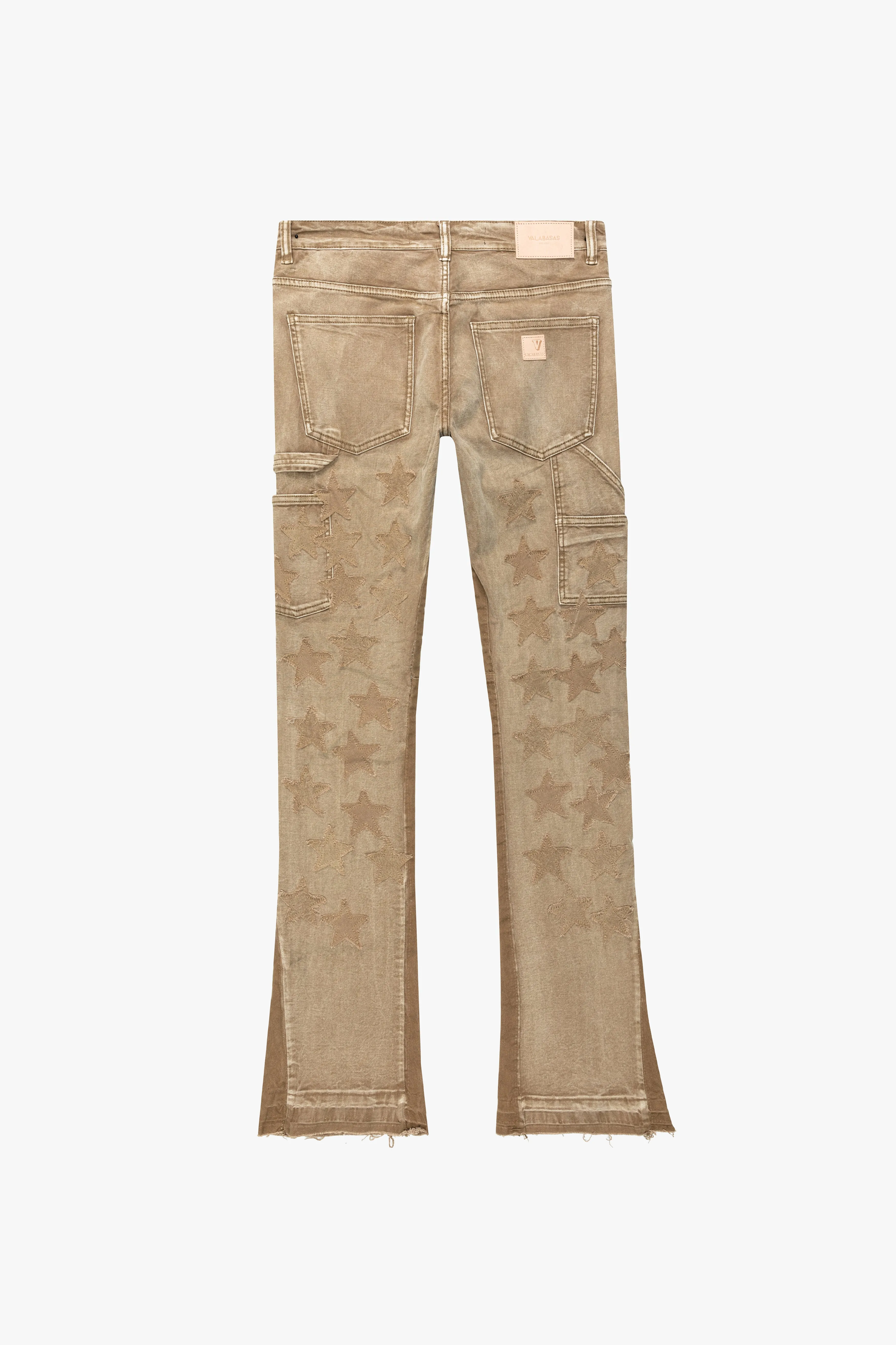"V-STARS” KHAKI STACKED FLARE JEAN sold by valabasas product image thumbnail 3