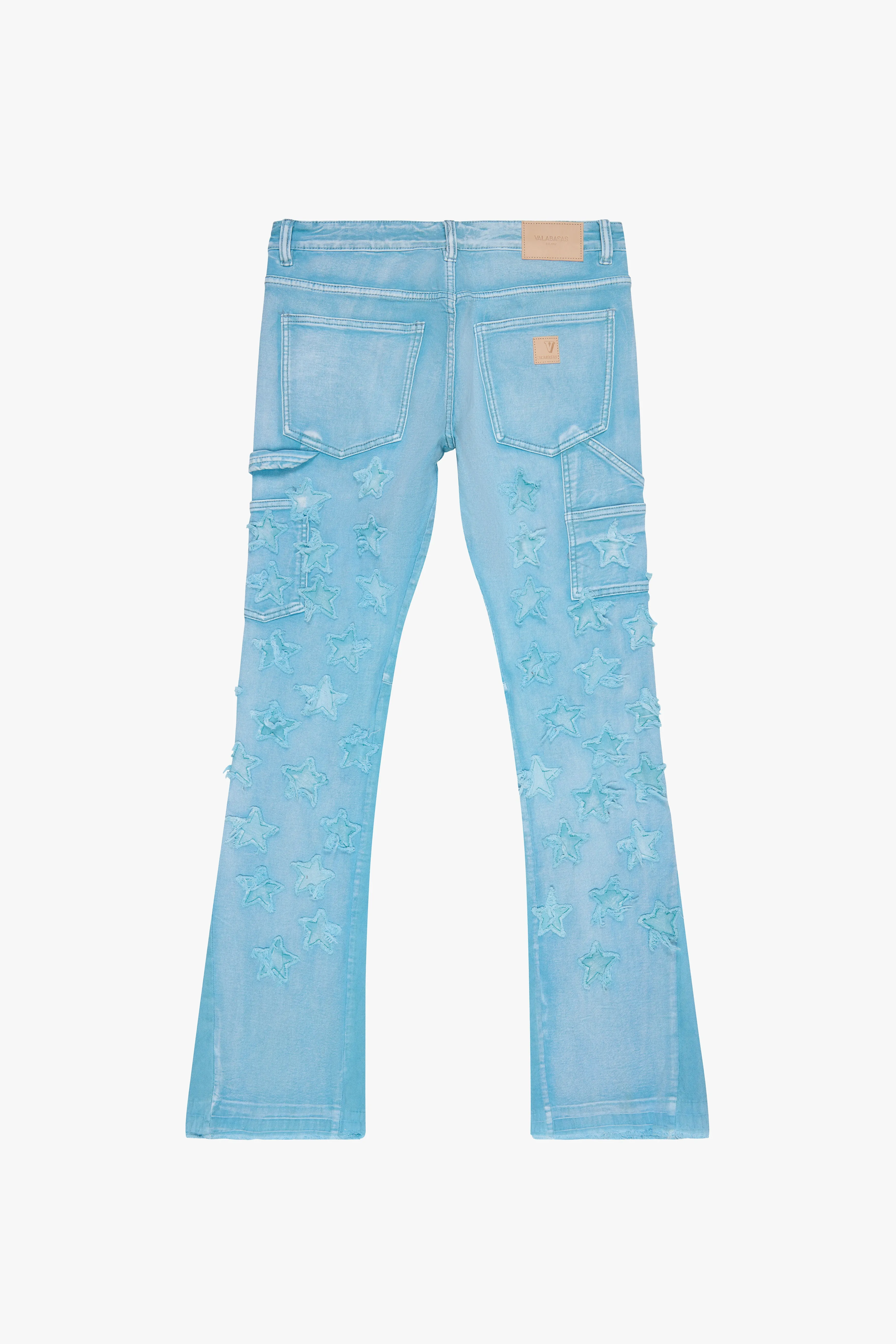 "V-STARS” STACKED FLARE JEAN BLUE WASHED sold by valabasas product image thumbnail 3