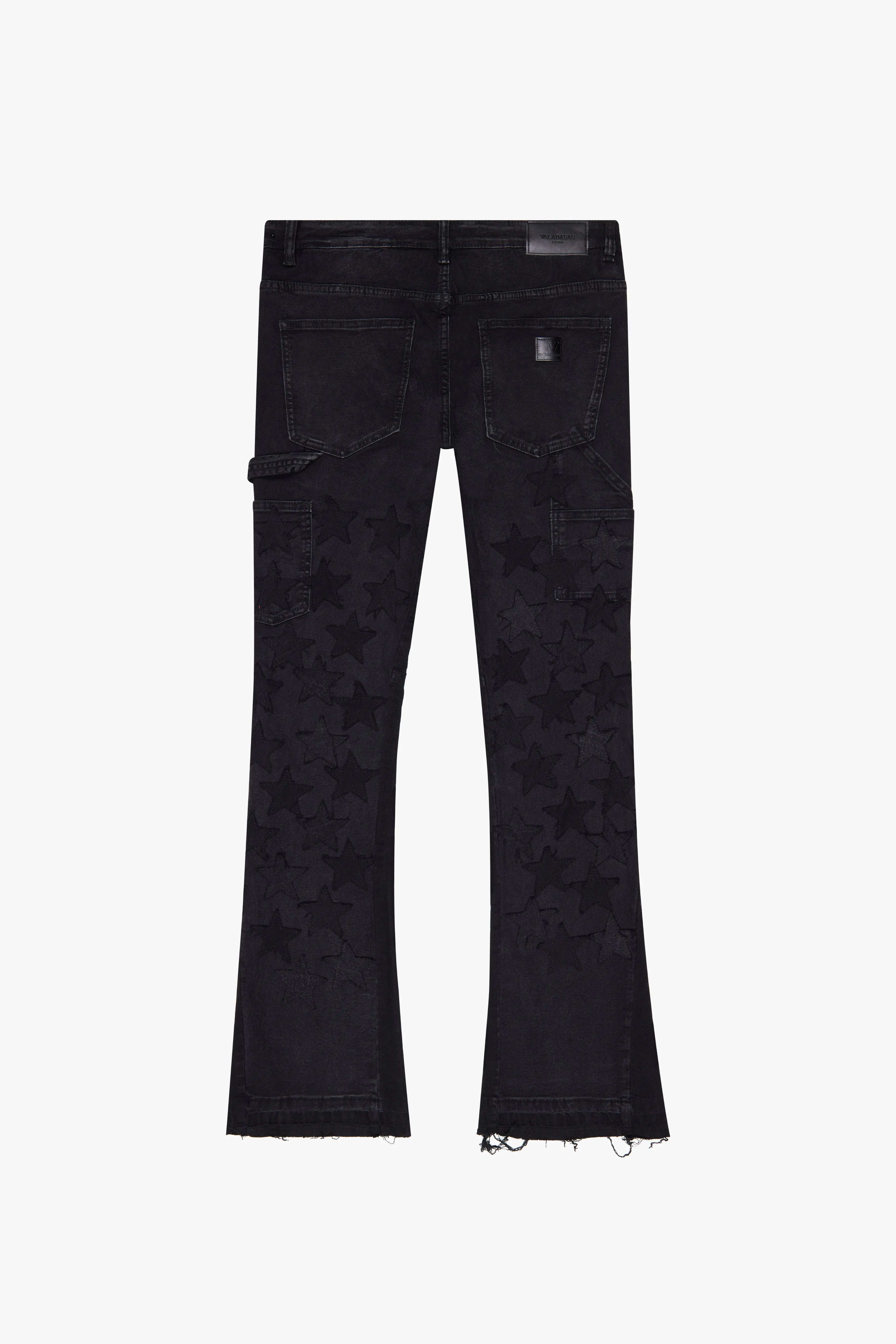 "V-STARS” BLACK STACKED FLARE JEAN sold by valabasas product image thumbnail 3