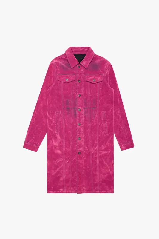 "NOCTURNE" PINK SUEDE TRENCH COAT sold by valabasas