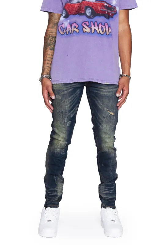 VALABASAS JEANS “ALLY” BLU SPORCO sold by valabasas