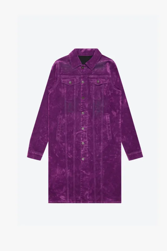 "NOCTURNE" PURPLE SUEDE TRENCH COAT sold by valabasas