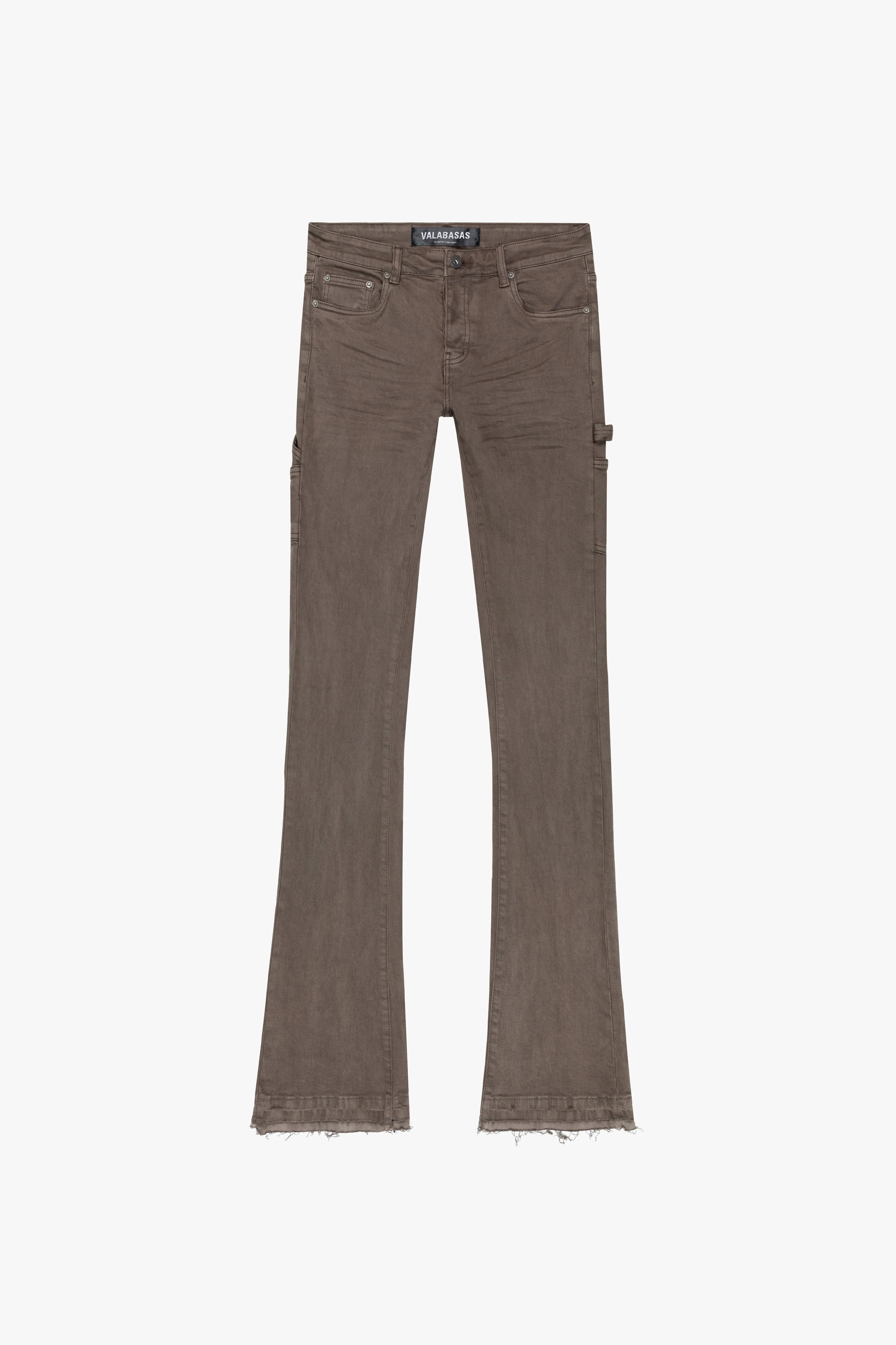 "MR. EXTENDO" BROWN STACKED FLARE JEAN sold by valabasas