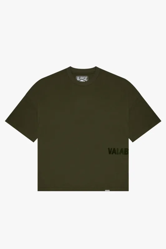 "BASIC" GREEN OVERSIZED TEE sold by valabasas
