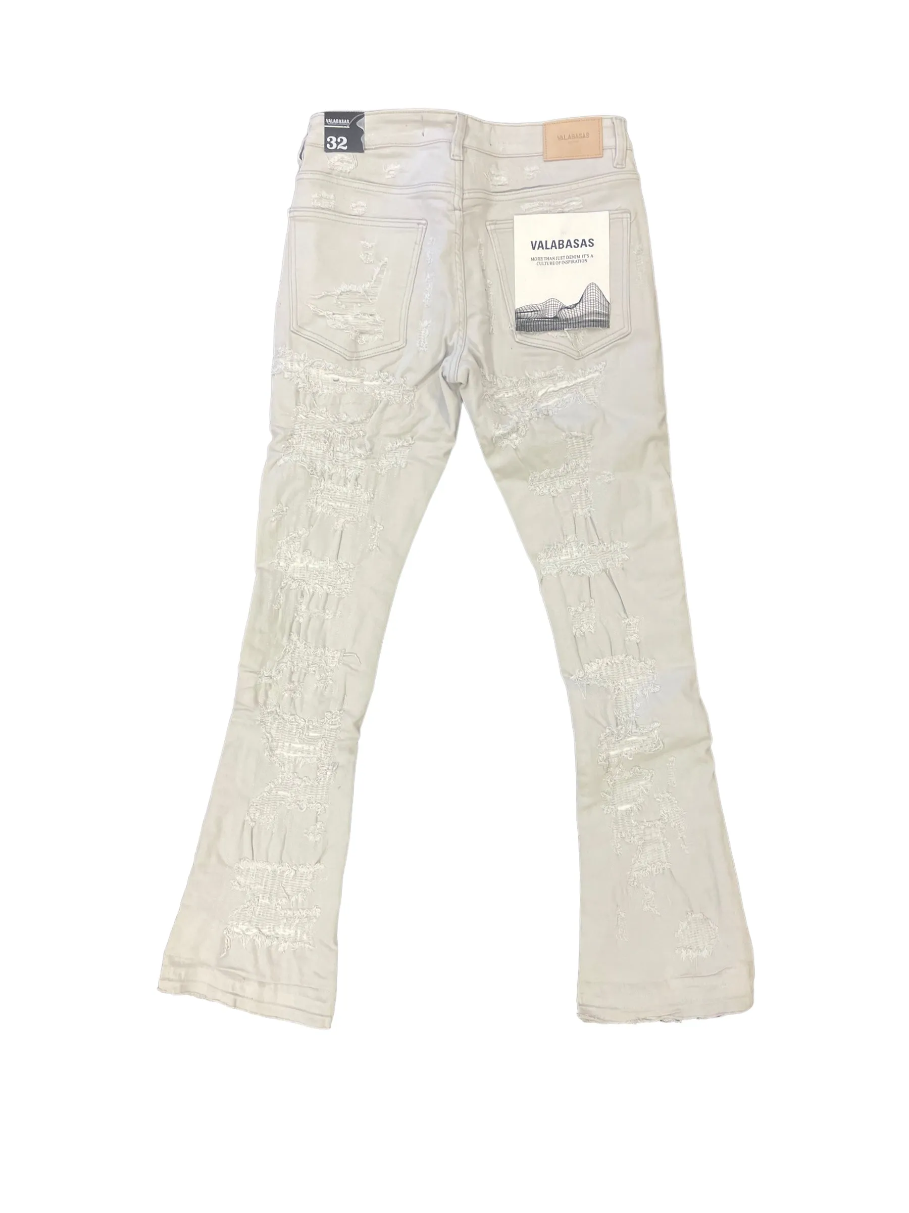 "CHASE" CREAM STACKED JEANS sold by valabasas product image thumbnail 2