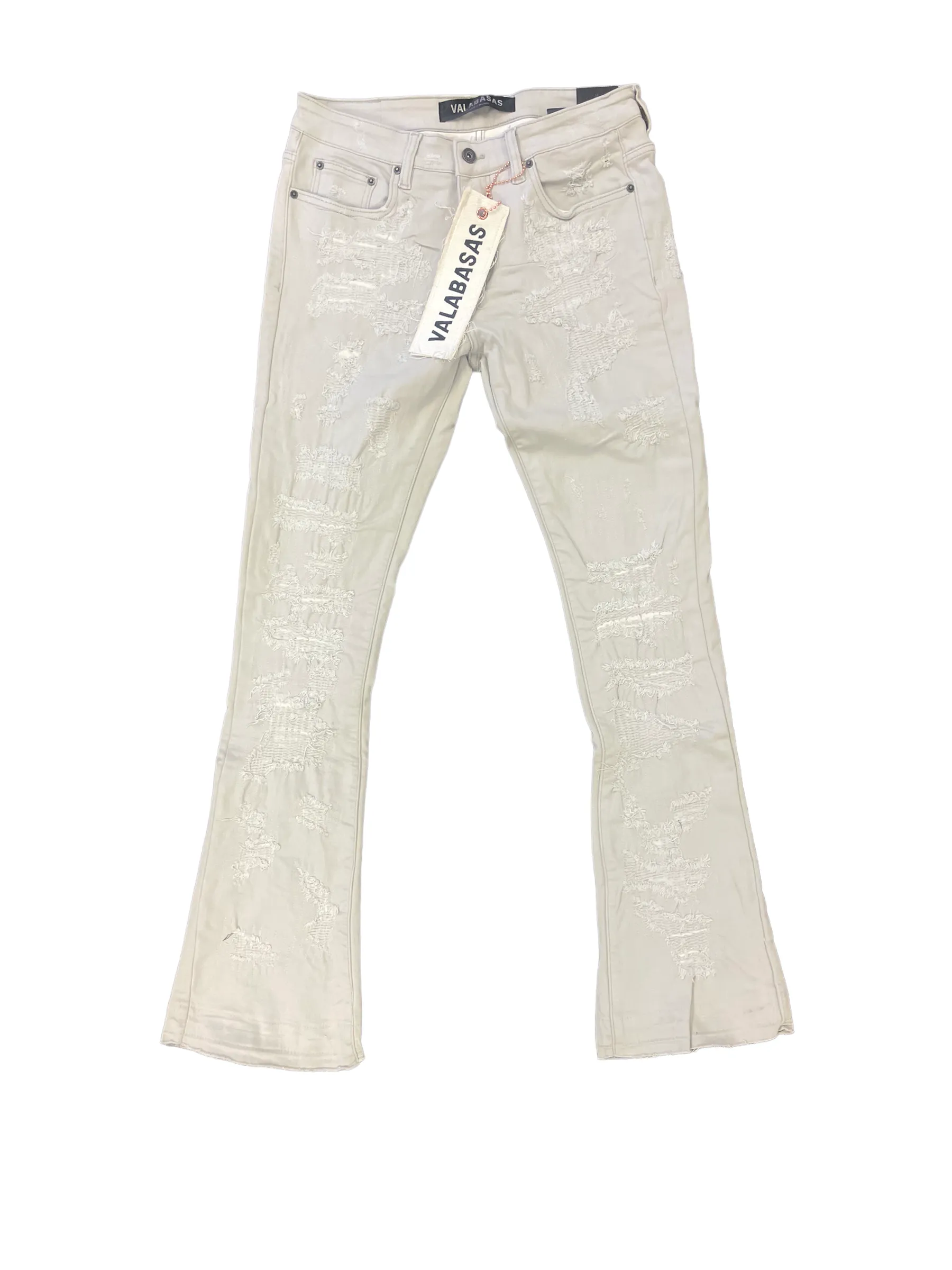"CHASE" CREAM STACKED JEANS sold by valabasas