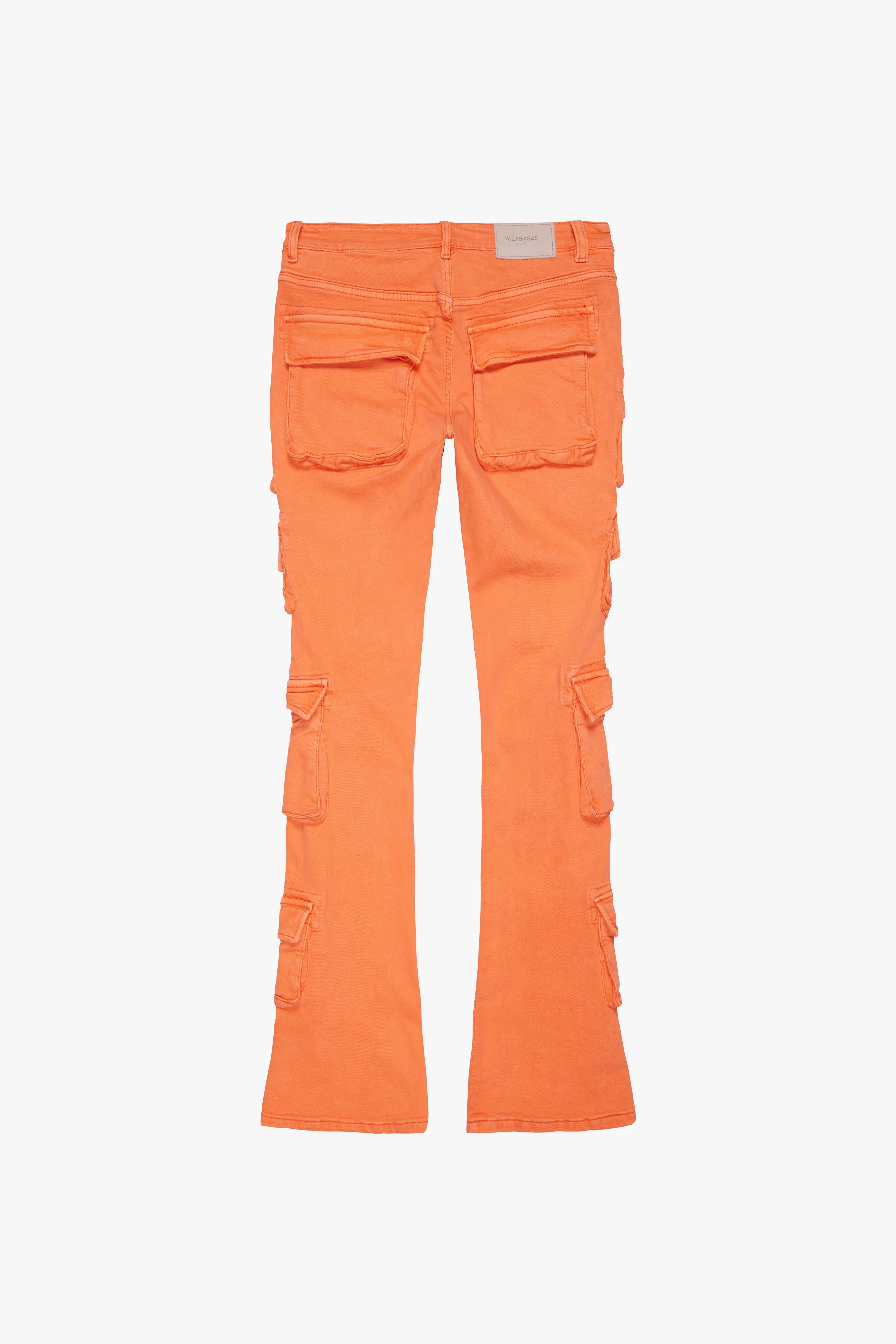 "PINNACLE” STACKED FLARE JEAN ORANGE sold by valabasas product image thumbnail 4