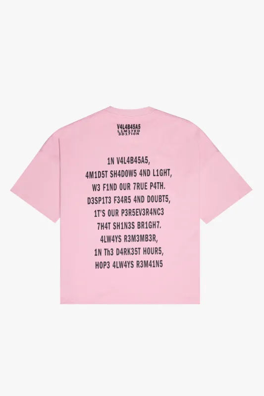 "PATHFINDER" PINK OVERSIZED TEE sold by valabasas