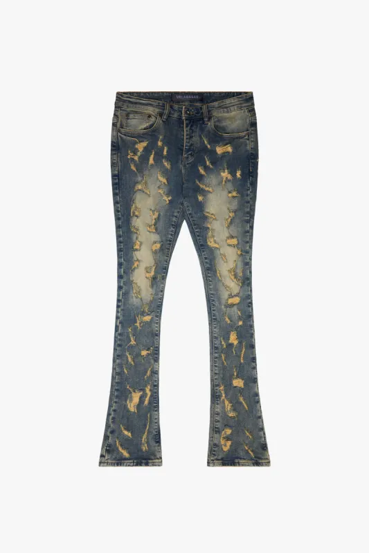 "RIPTIDE" VINTAGE WASH STACKED JEANY sold by valabasas
