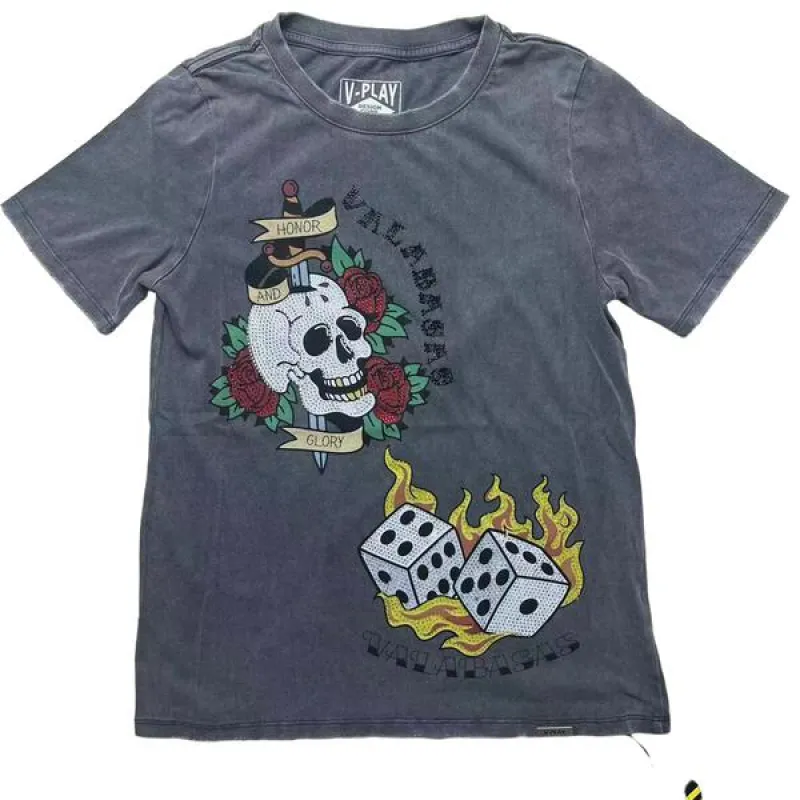 VPLAY TEE "TAT SHOPS" Vintage Dark Grey sold by valabasas