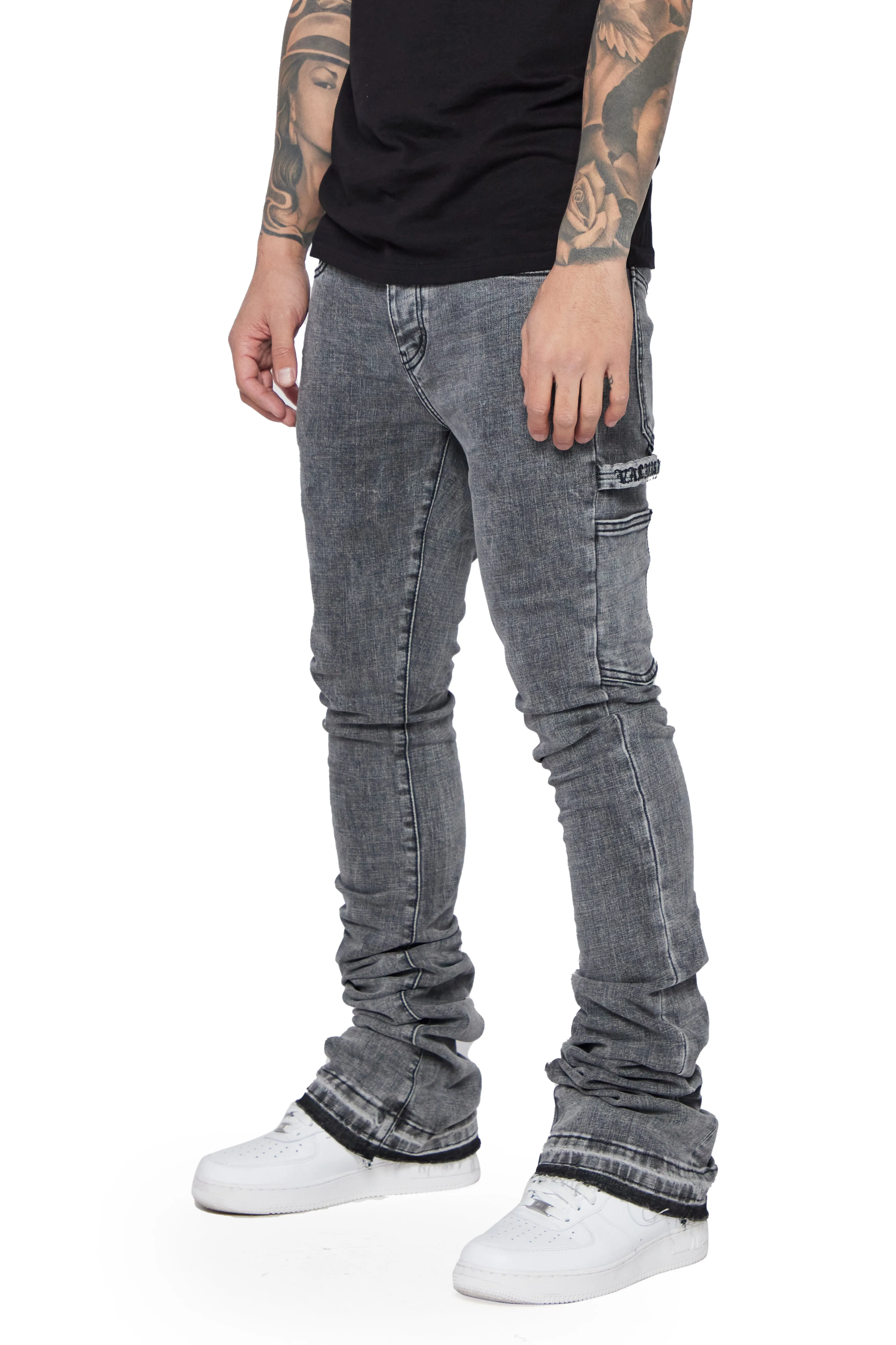 "MR. EXTENDO" STACKED FLARE JEAN LT. GREY WASHED sold by valabasas product image thumbnail 2
