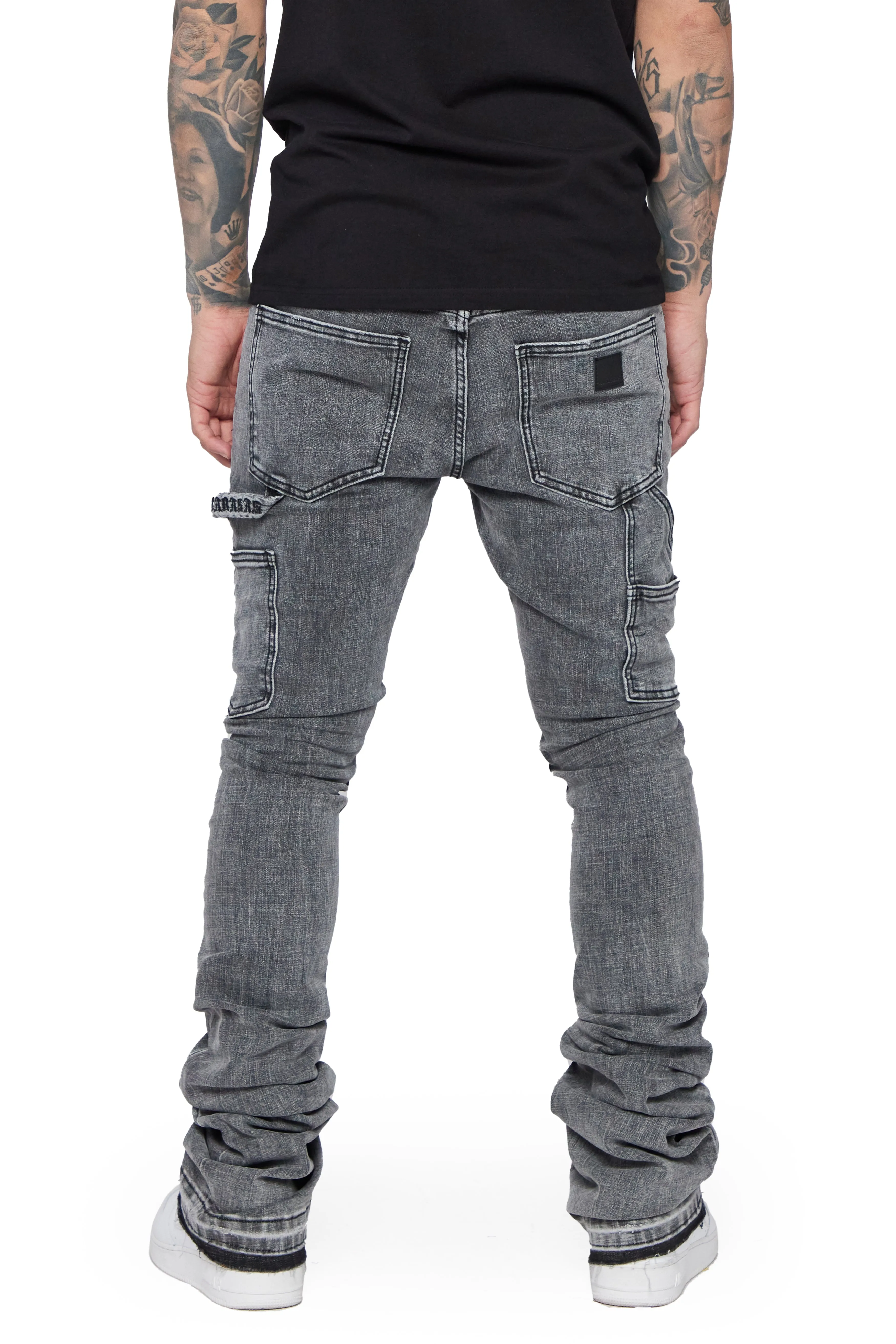 "MR. EXTENDO" STACKED FLARE JEAN LT. GREY WASHED sold by valabasas product image thumbnail 3