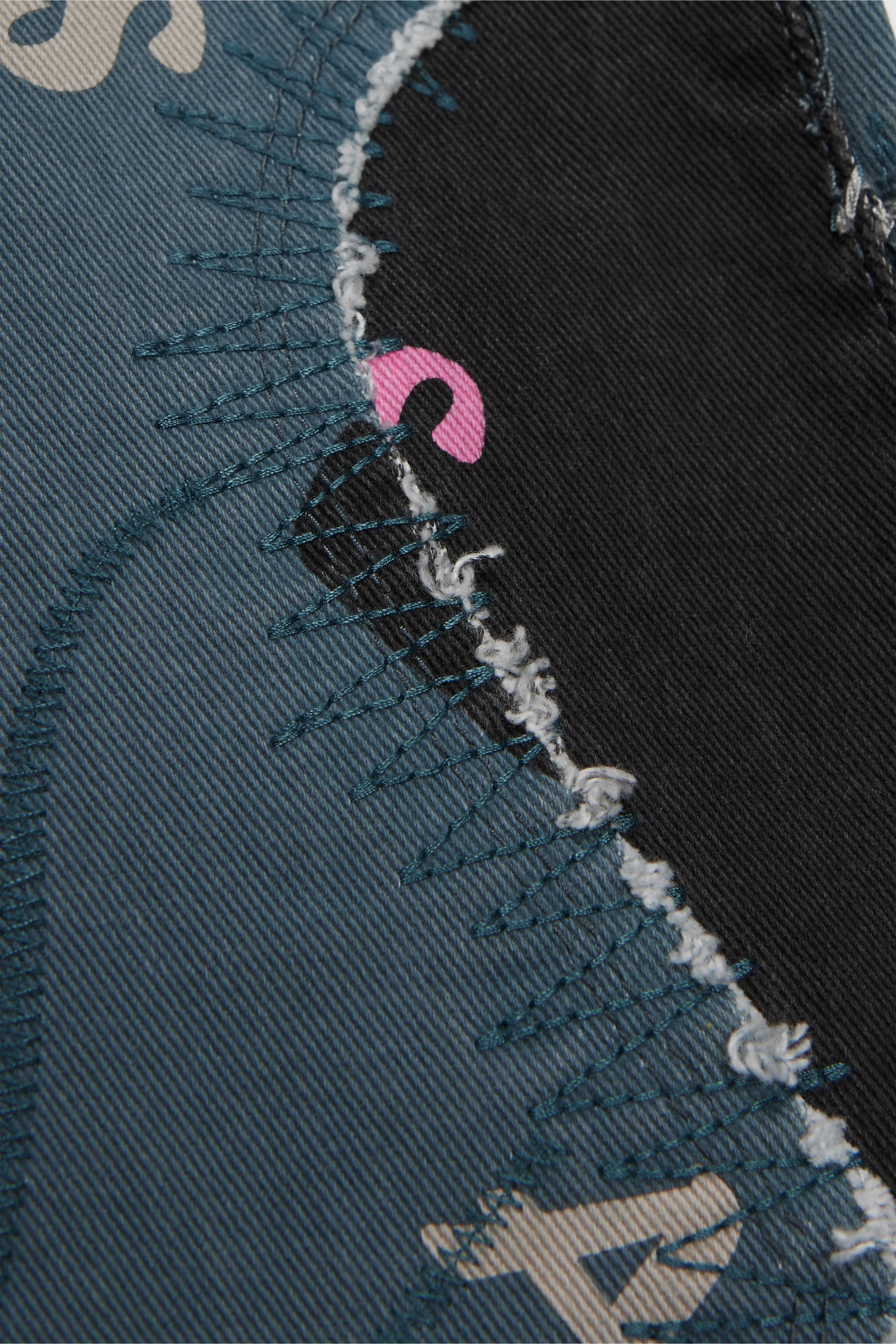 "DISTRACTED" KHAKI-BLUE STACKED FLARE JEAN sold by valabasas product image thumbnail 2