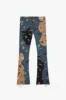 "DISTRACTED" KHAKI-BLUE STACKED FLARE JEAN sold by valabasas