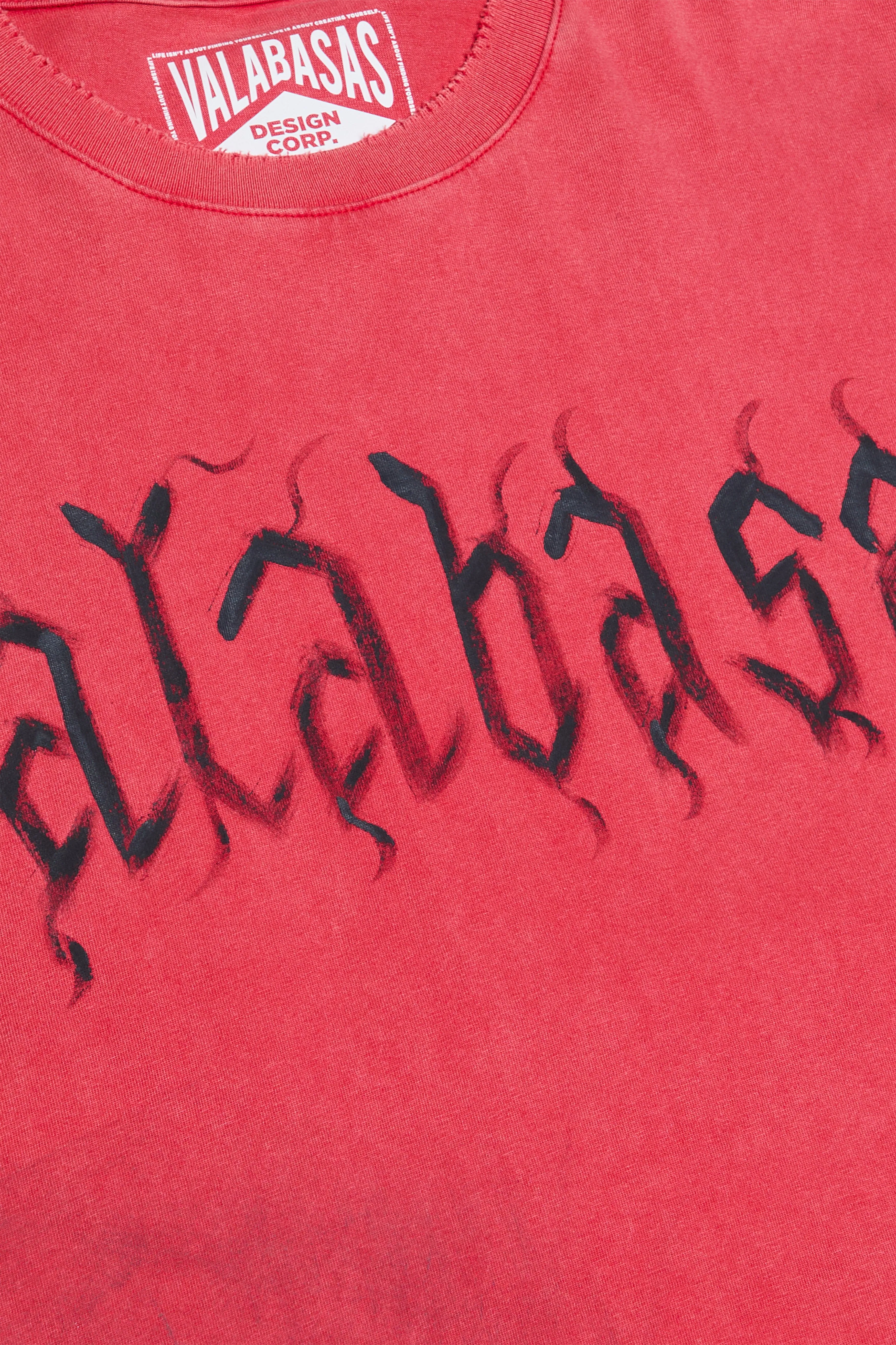 "INKED ELEGANCE" OVERSIZED TEE VINTAGE RED sold by valabasas product image thumbnail 2