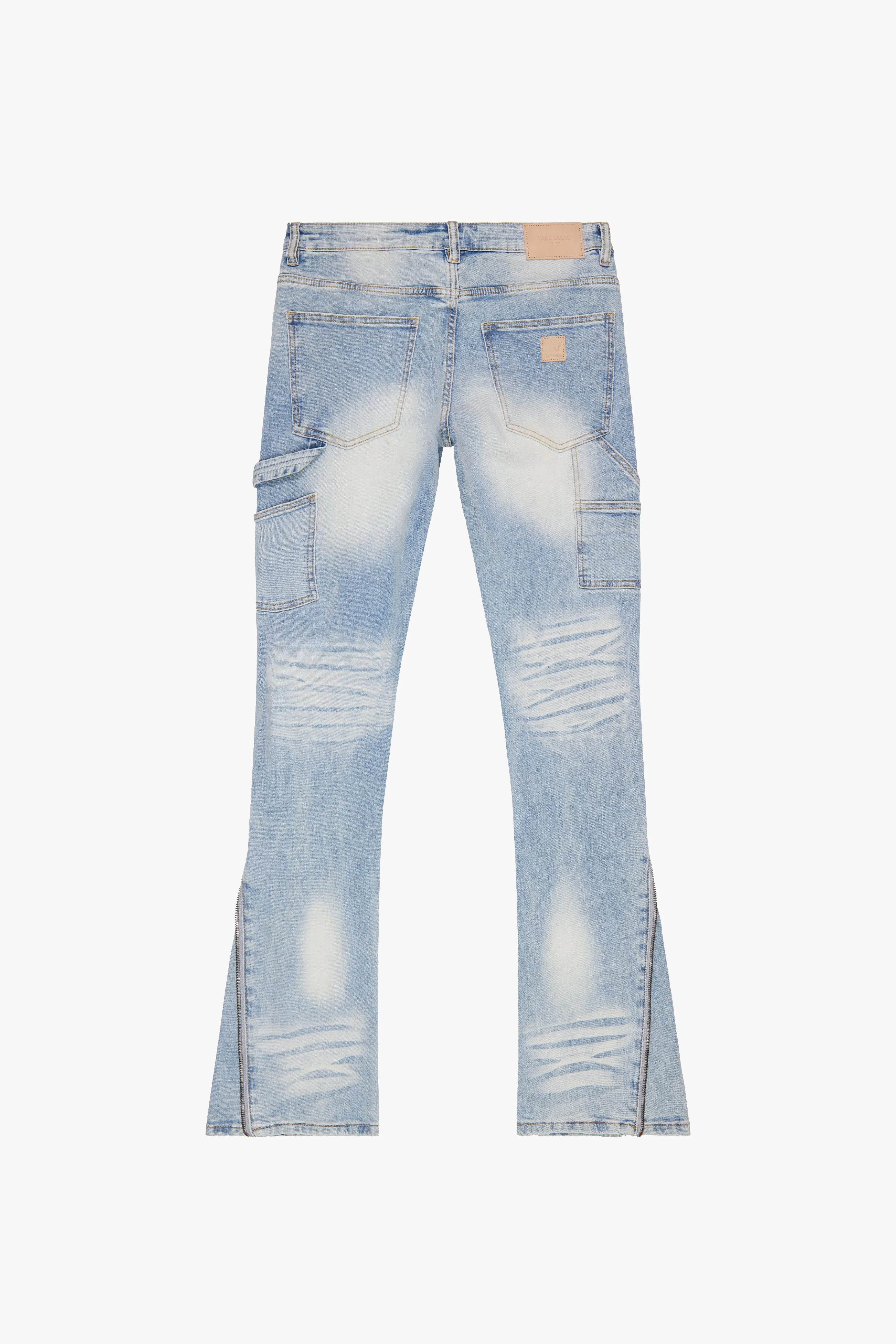 "STREAMLINE" LT BLUE WASH STACKED FLARE JEANS sold by valabasas product image thumbnail 5