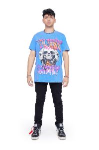 VALABASAS TEE "STAY DANGEROUS" VINTAGE BLUE sold by valabasas