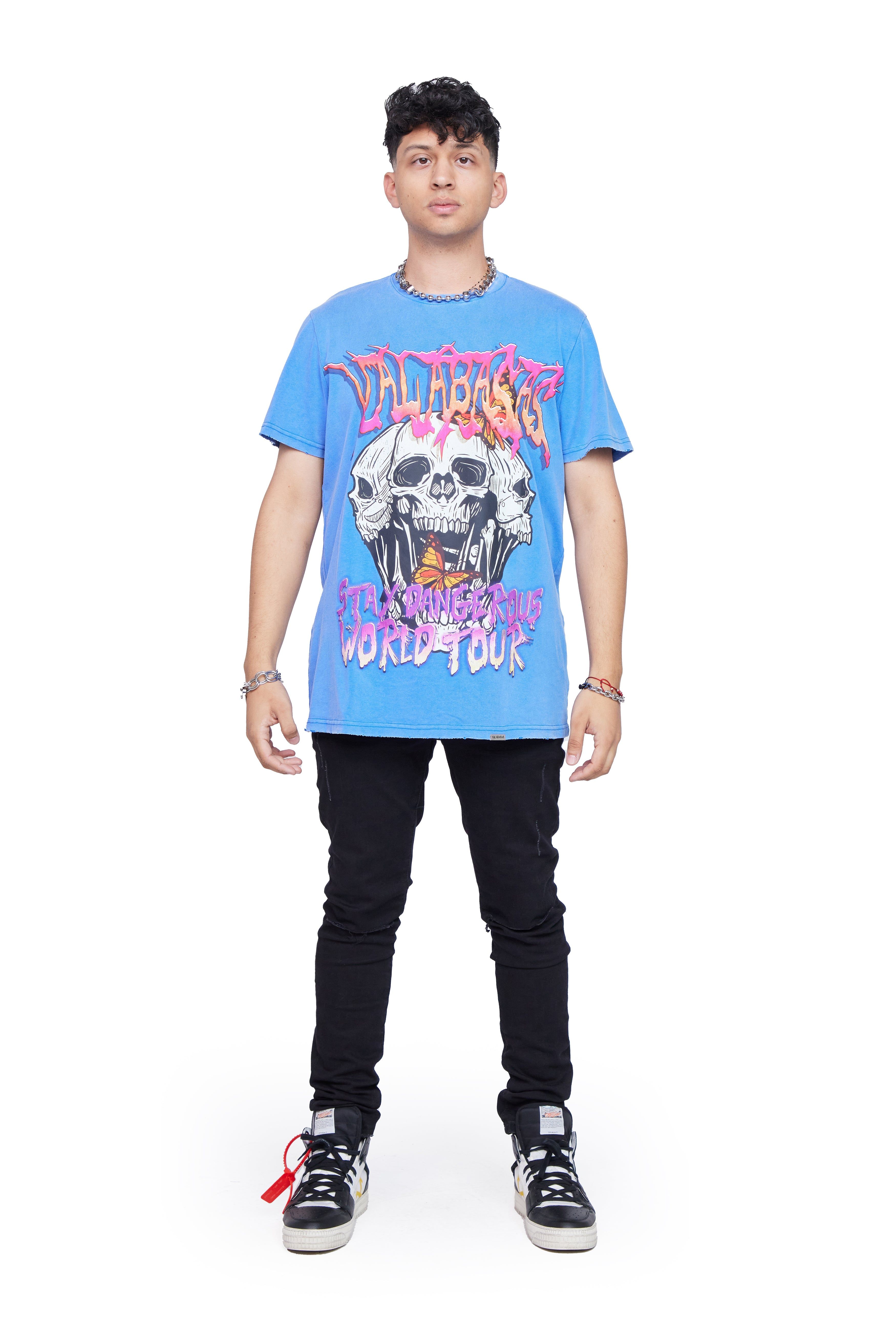 VALABASAS TEE "STAY DANGEROUS" VINTAGE BLUE sold by valabasas product image thumbnail 2