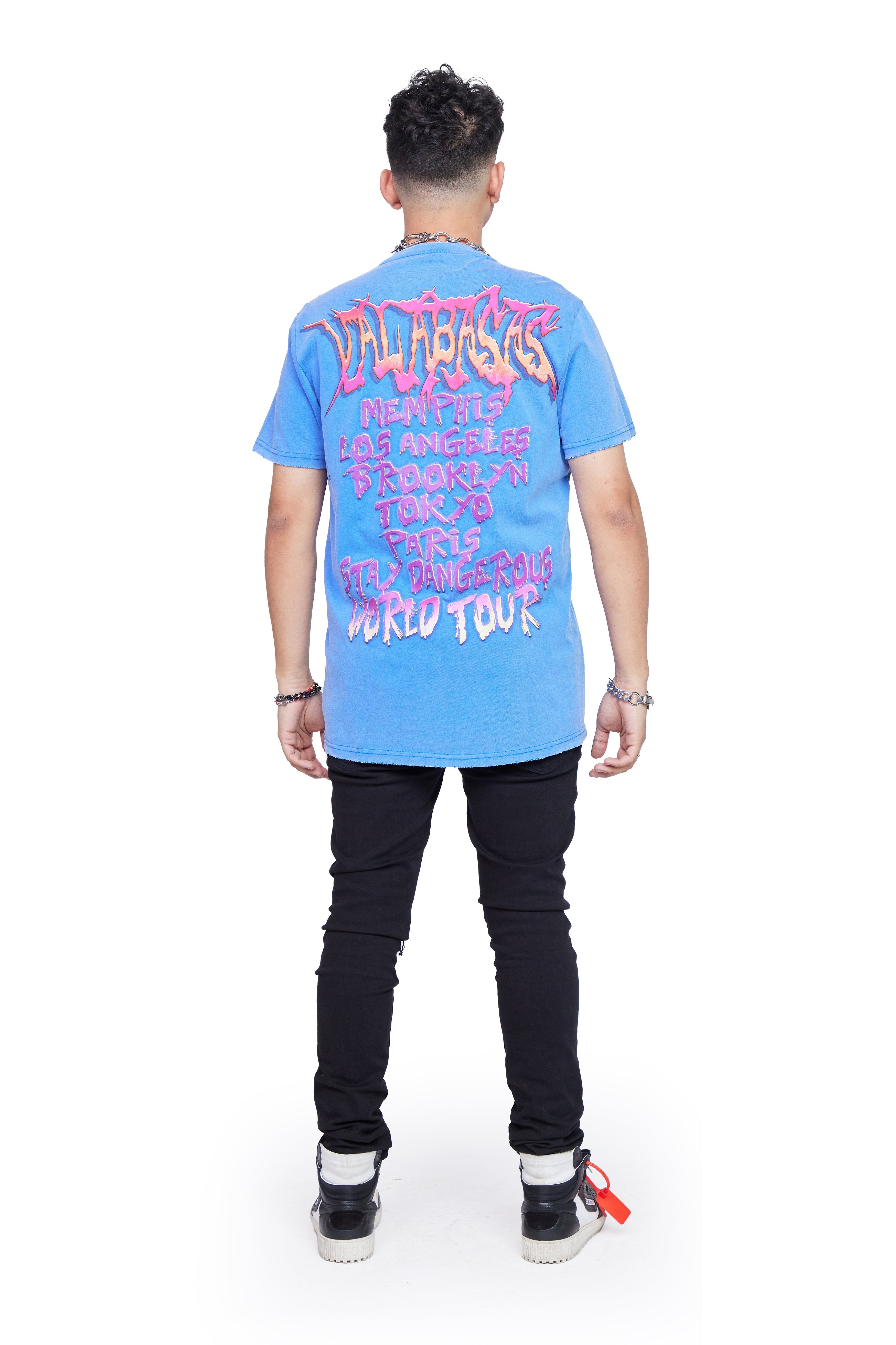 VALABASAS TEE "STAY DANGEROUS" VINTAGE BLUE sold by valabasas product image thumbnail 5