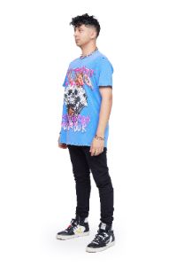 VALABASAS TEE "STAY DANGEROUS" VINTAGE BLUE sold by valabasas