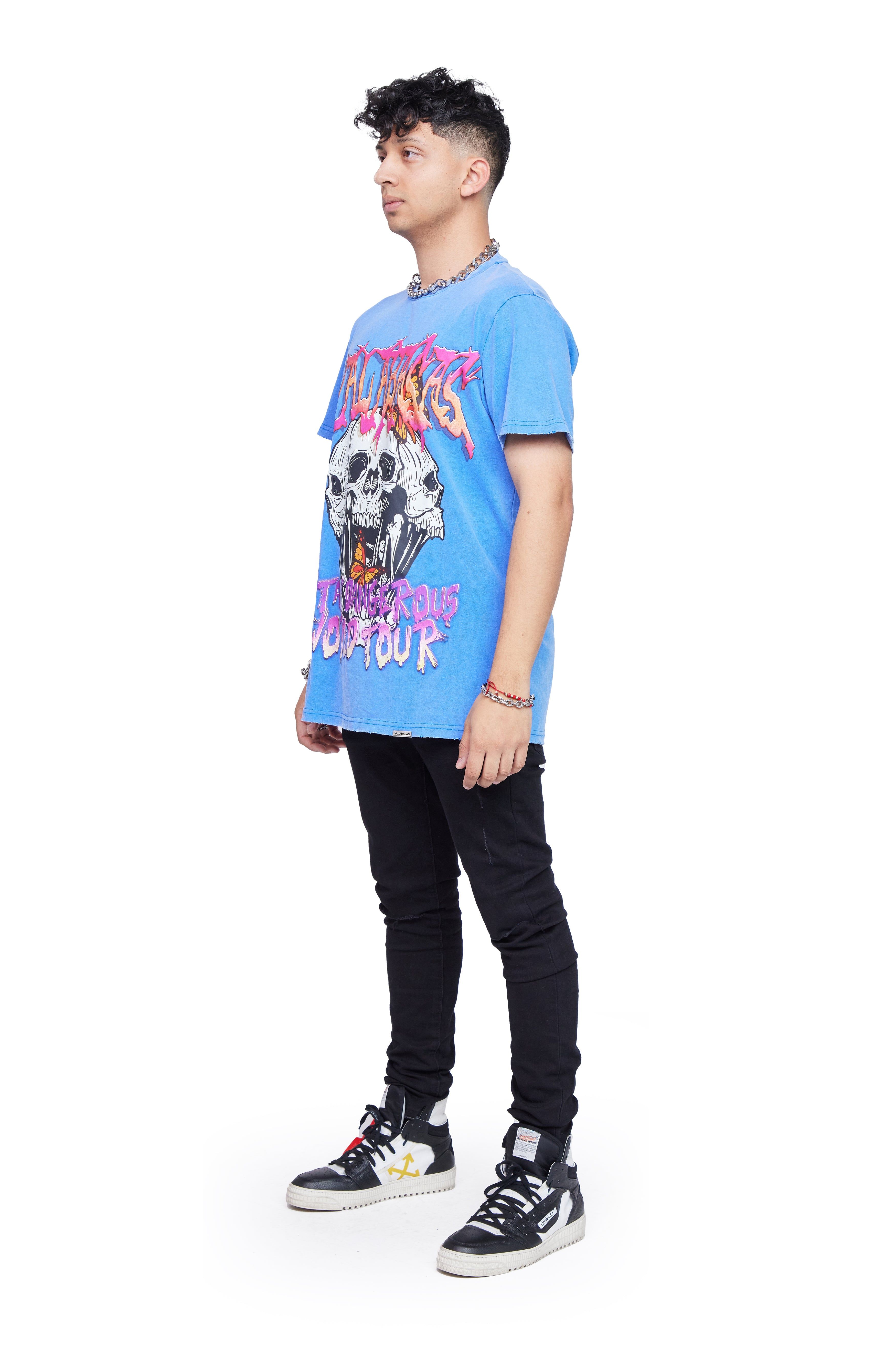 VALABASAS TEE "STAY DANGEROUS" VINTAGE BLUE sold by valabasas product image thumbnail 4