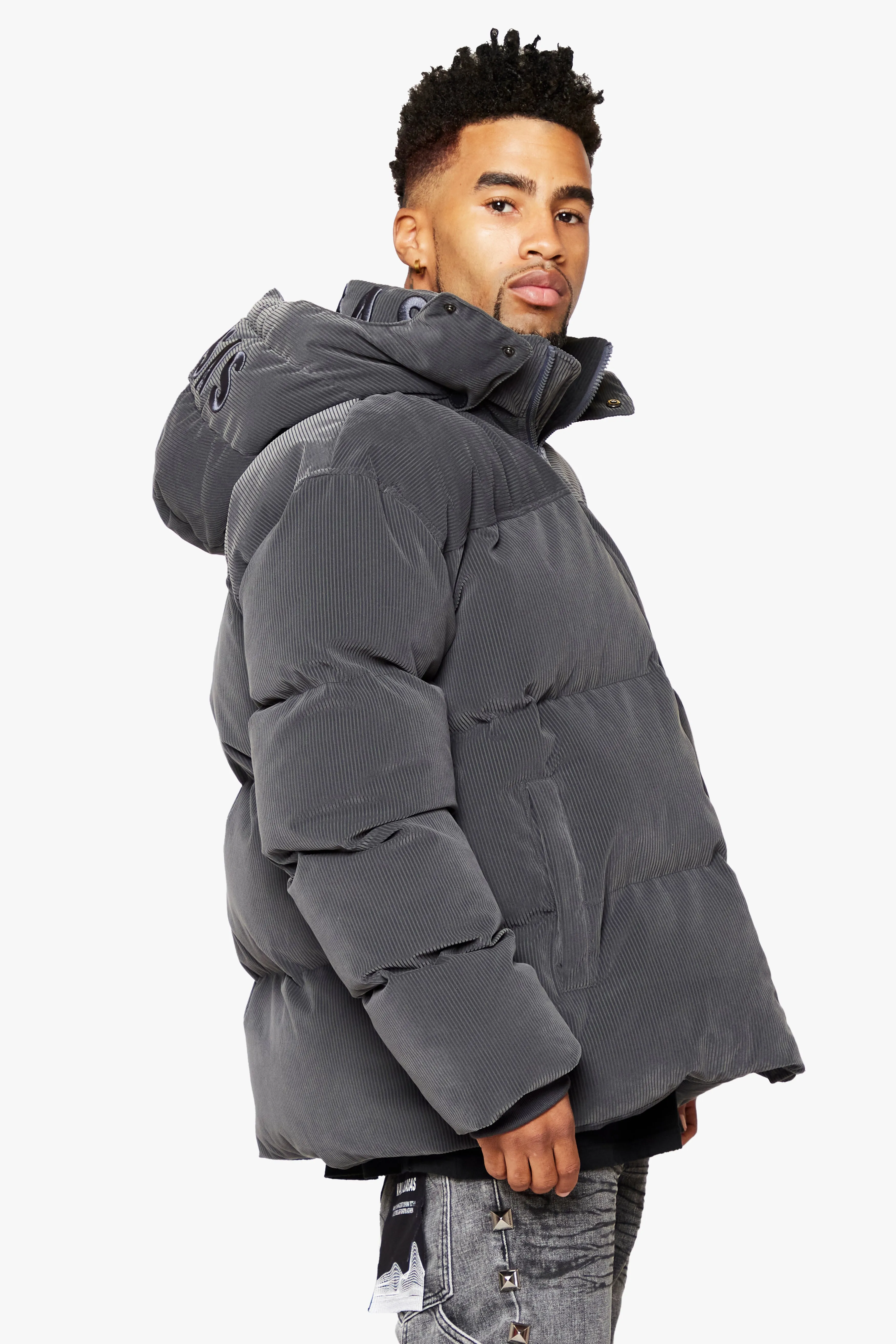 "GOYO" GRAY PUFFER JACKET sold by valabasas product image thumbnail 5