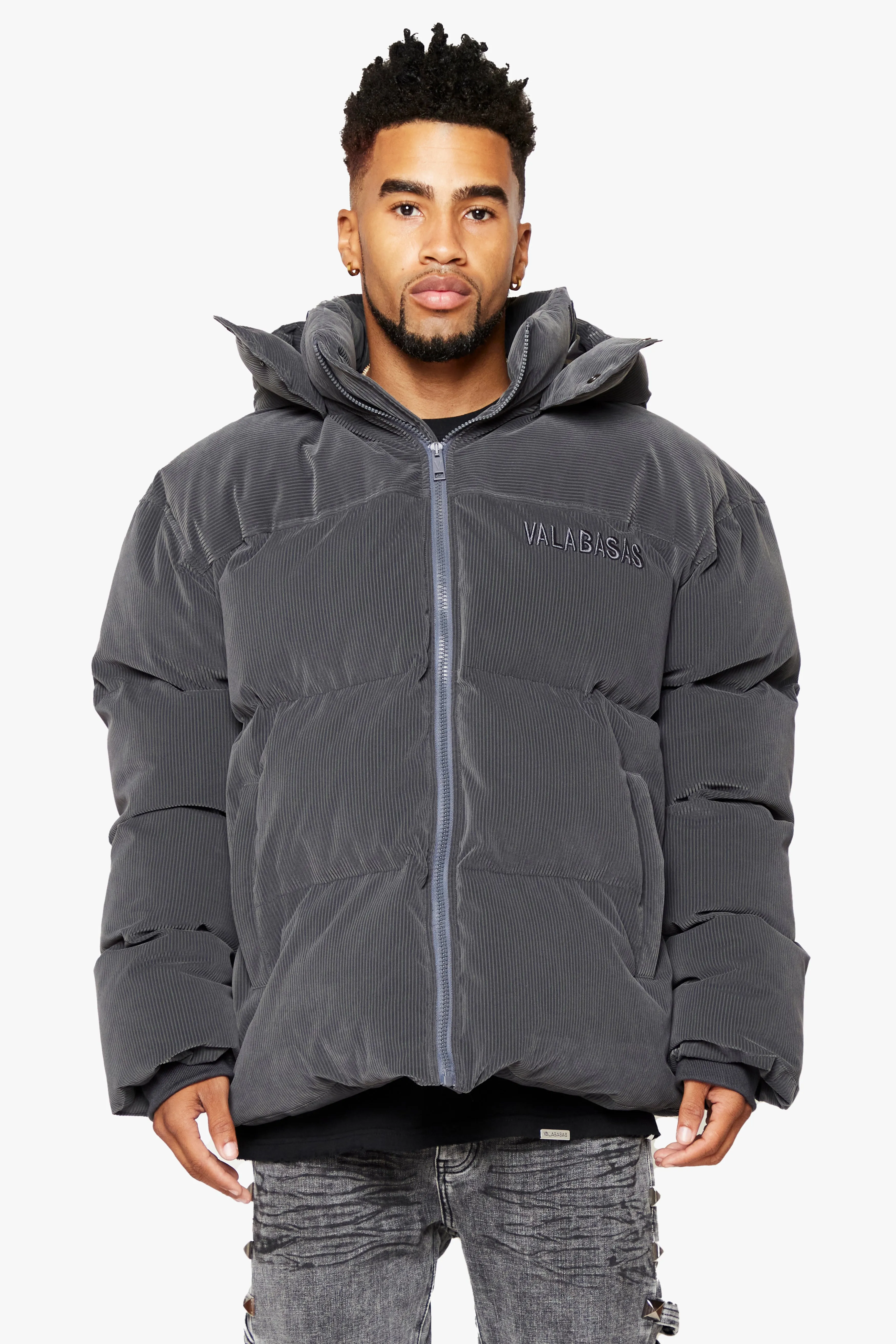 "GOYO" GRAY PUFFER JACKET sold by valabasas product image thumbnail 4