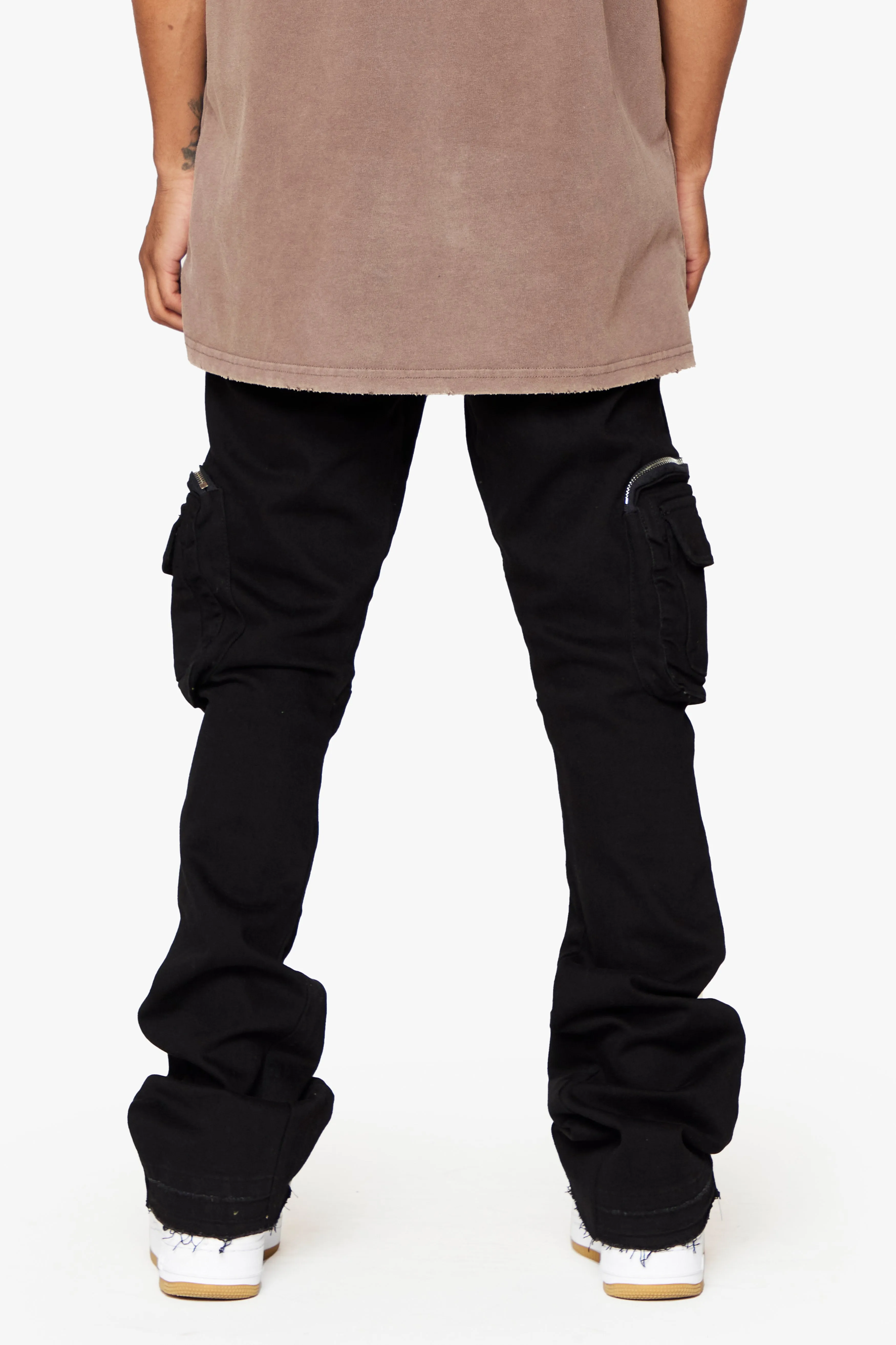 "DRAKE” Stacked Flare Jean Black sold by valabasas product image thumbnail 2