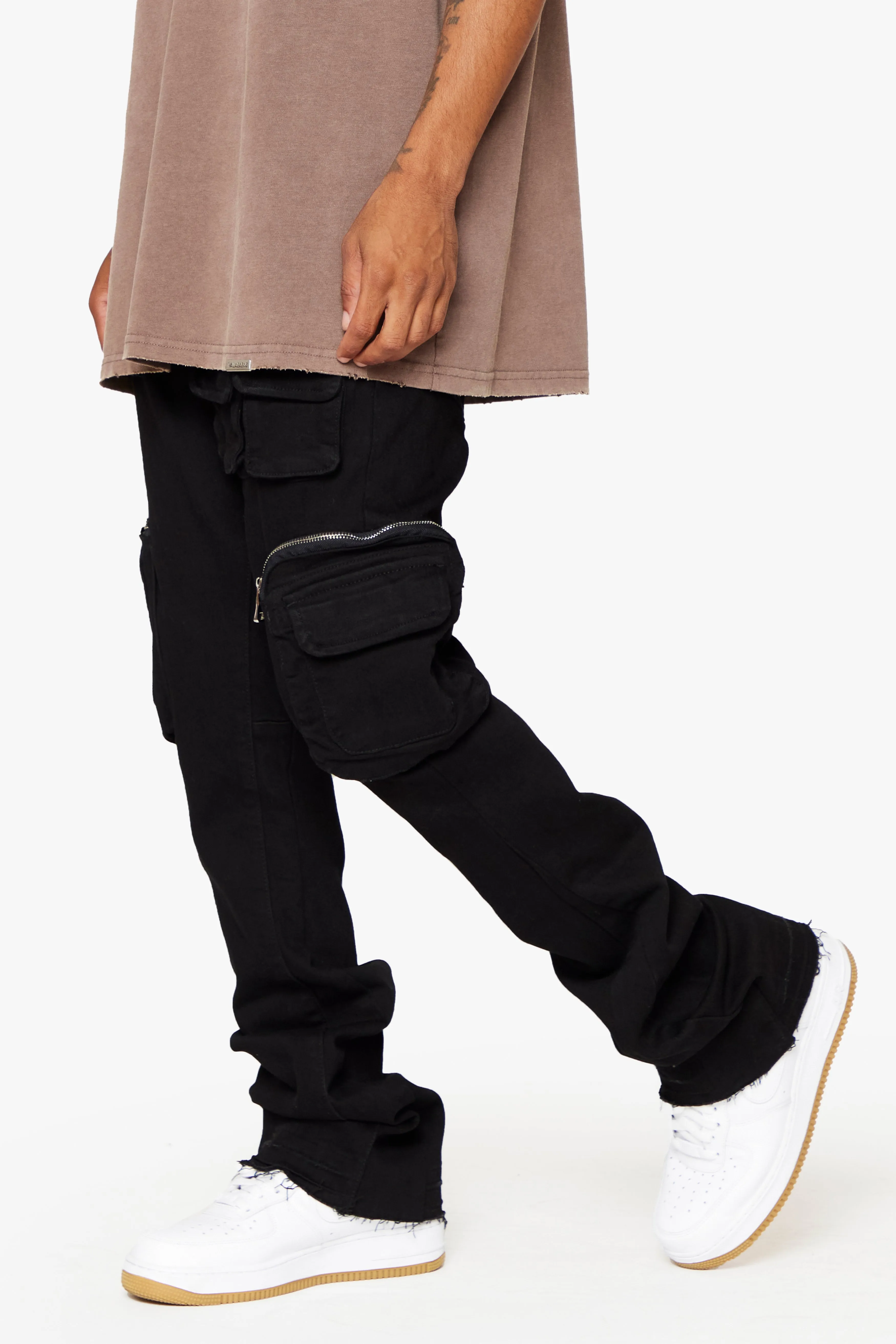 "DRAKE” Stacked Flare Jean Black sold by valabasas product image thumbnail 4