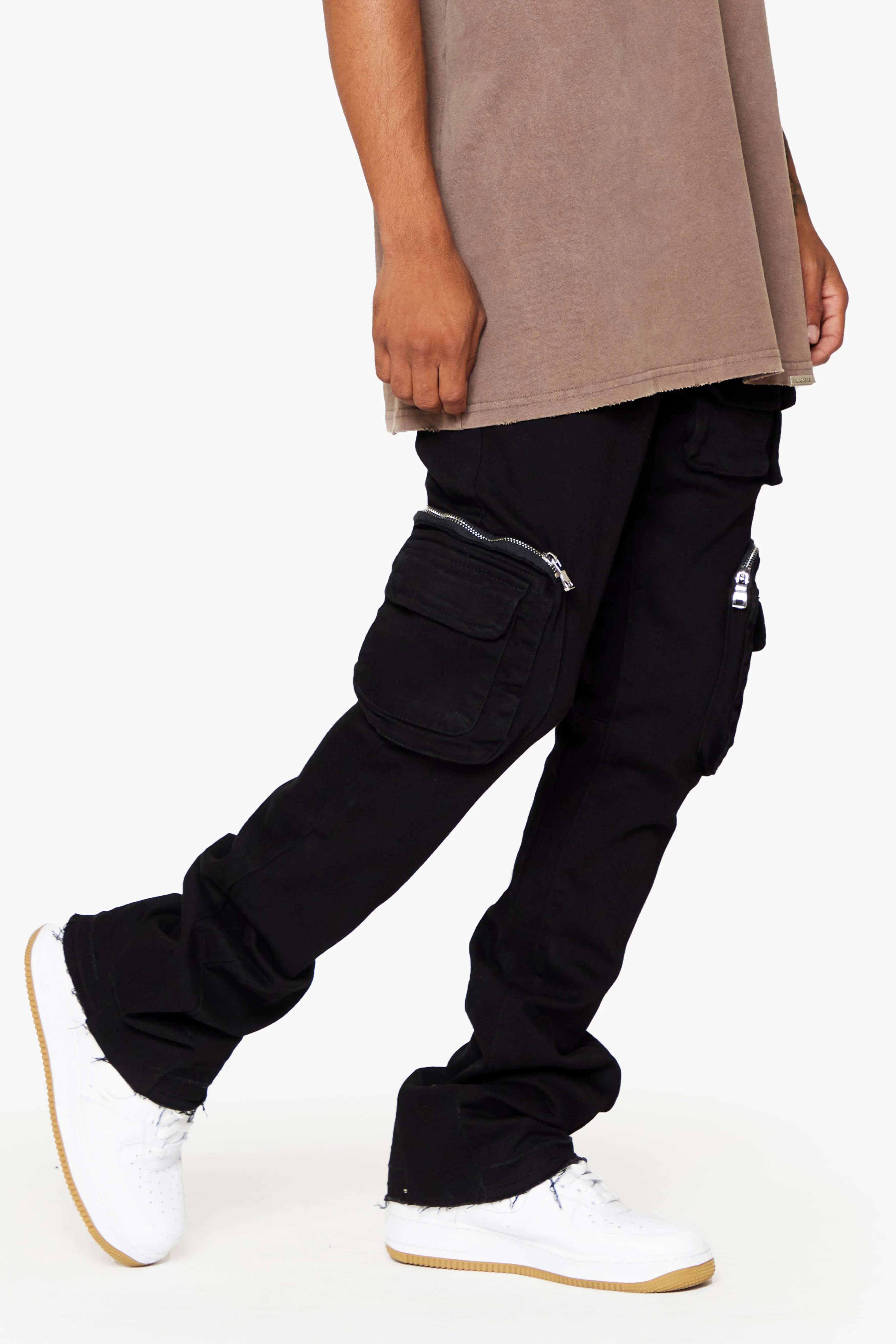 "DRAKE” Stacked Flare Jean Black sold by valabasas product image thumbnail 3