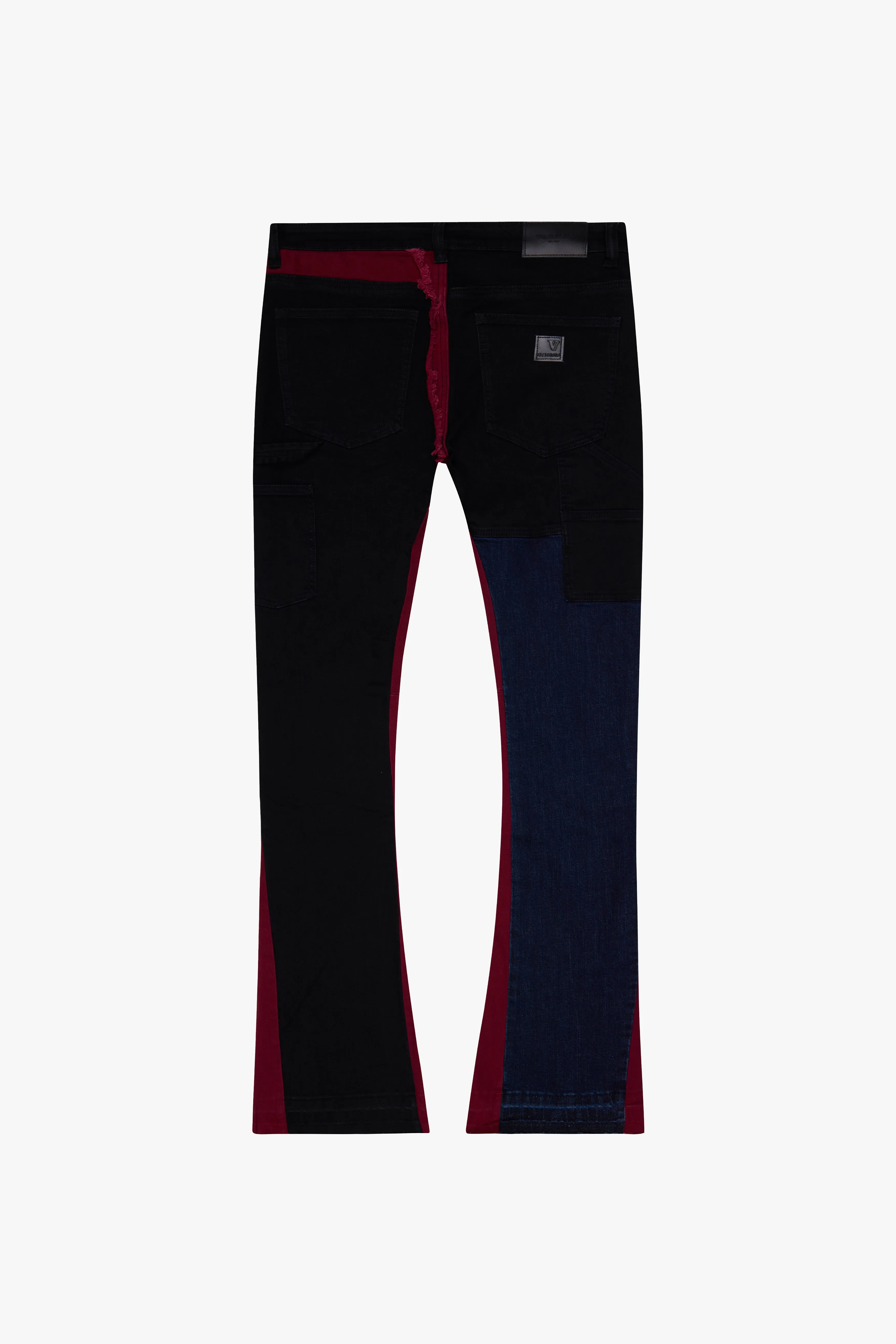"CHICAGO" STACKED FLARE JEAN RED BLACK sold by valabasas product image thumbnail 3