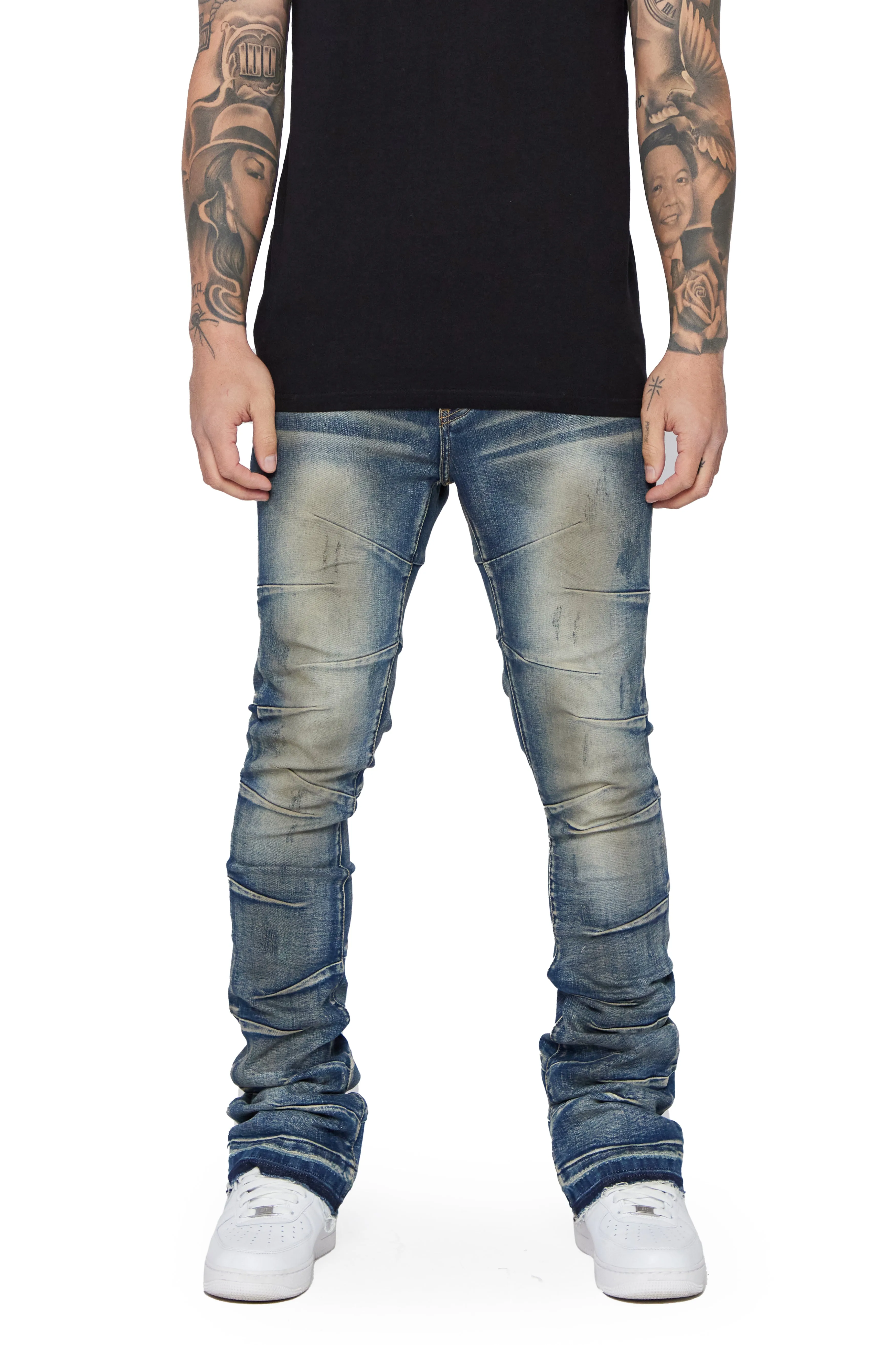 “WEST” Stacked Flare Jean Lt.Blue Washed sold by valabasas