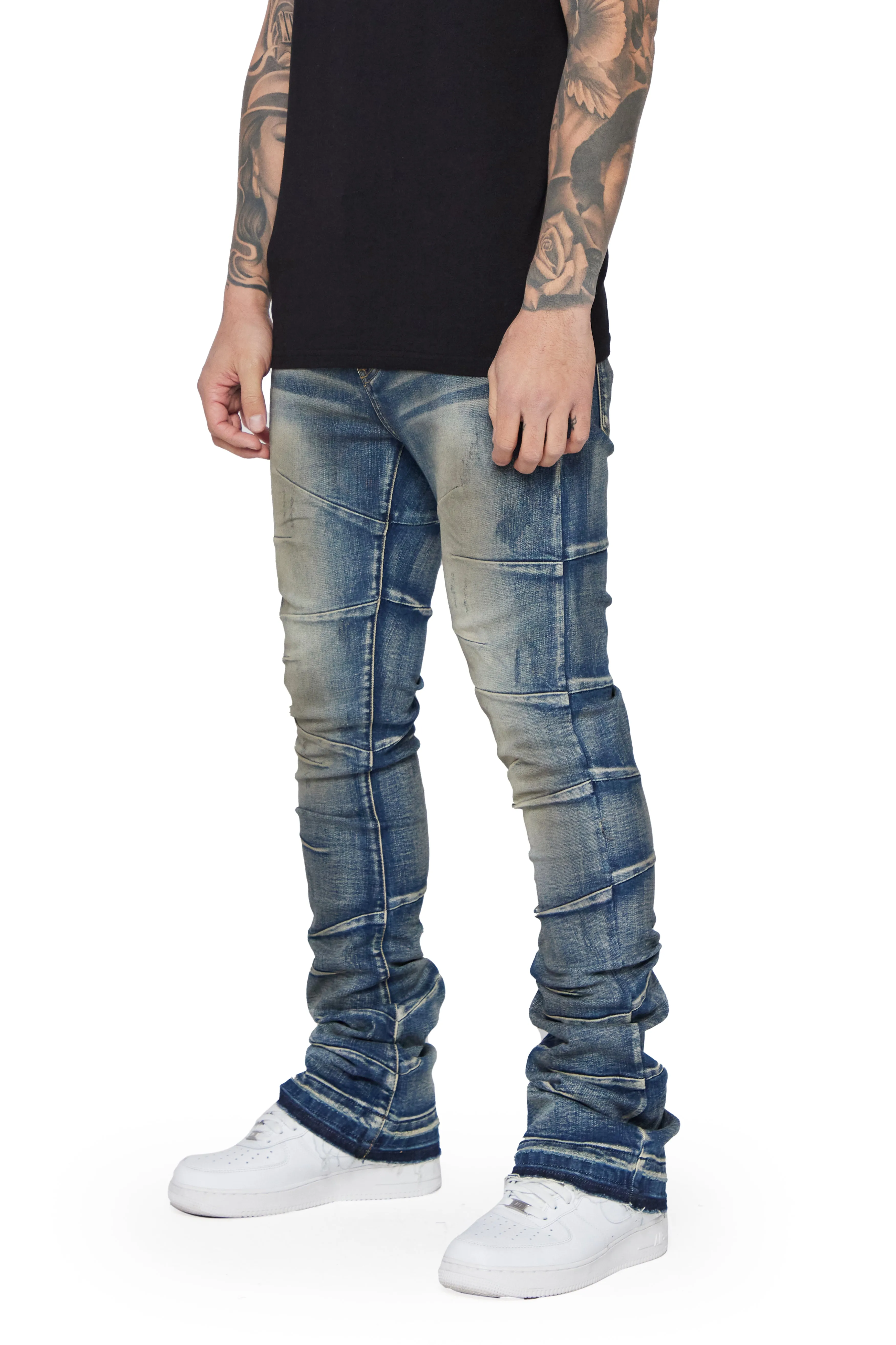 “WEST” Stacked Flare Jean Lt.Blue Washed sold by valabasas product image thumbnail 5