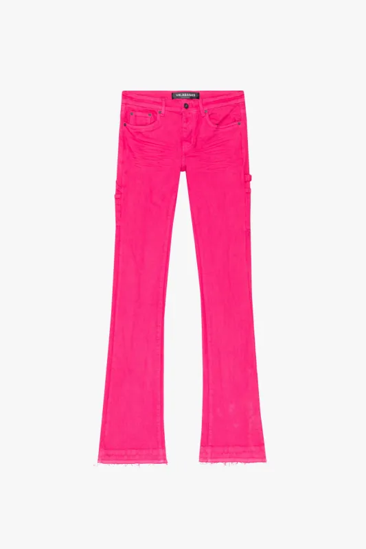 "MR. EXTENDO" STACKED FLARE JEAN FUCHSIA sold by valabasas