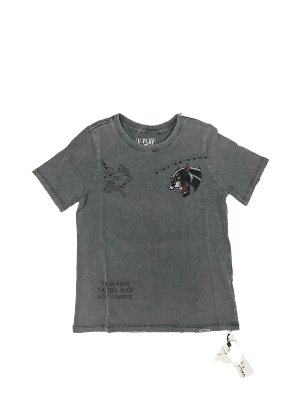 VPLAY TEE “STAY STRONG TAT” VINTAGE BLUE GRAY sold by valabasas