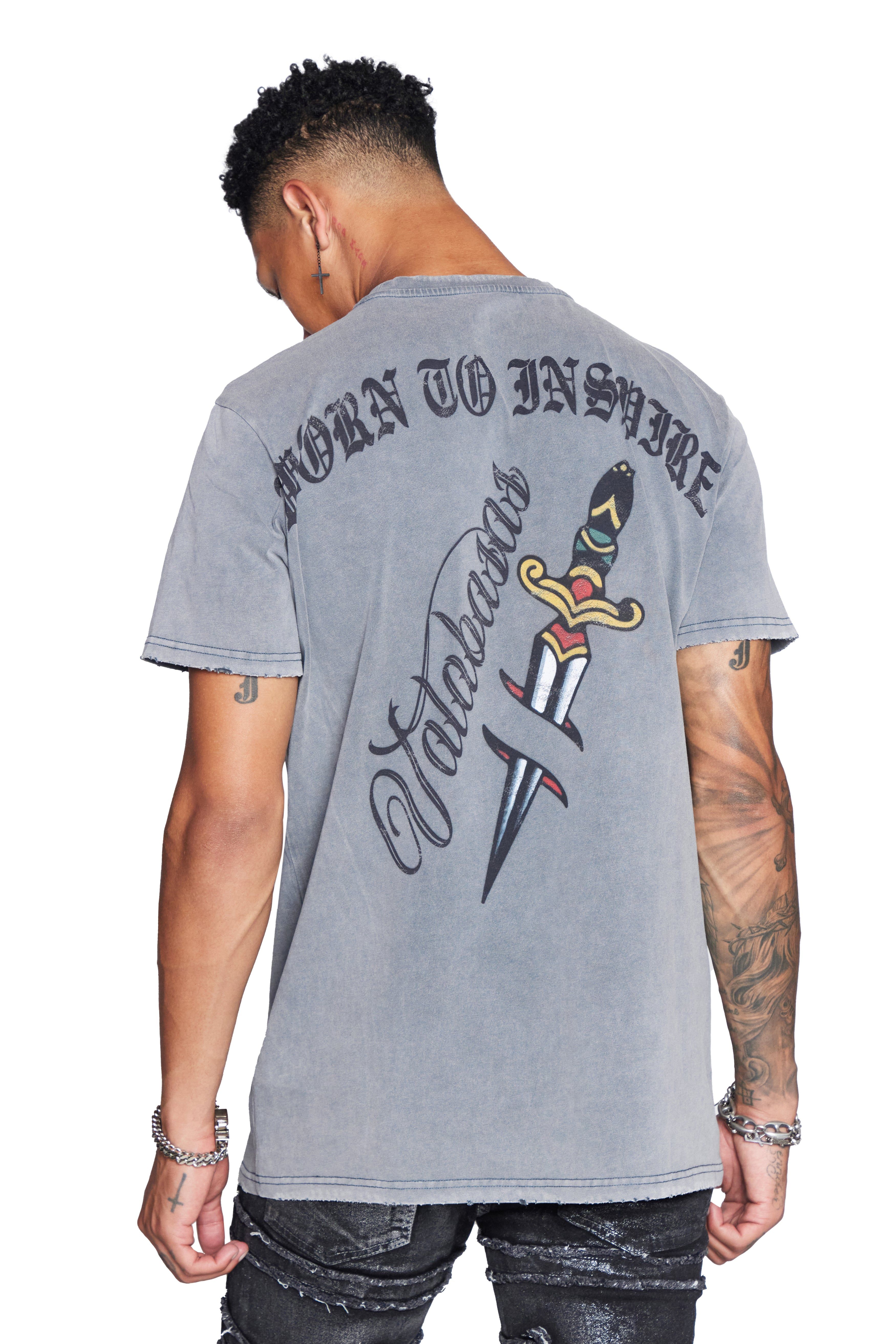 VALABASAS TEE “STAY STRONG TAT” VINTAGE GREY sold by valabasas product image thumbnail 2