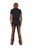 "INTERNATIONAL" BLACK/DK.KHAKI/LT.BROWN STACKED FLARE JEAN sold by valabasas