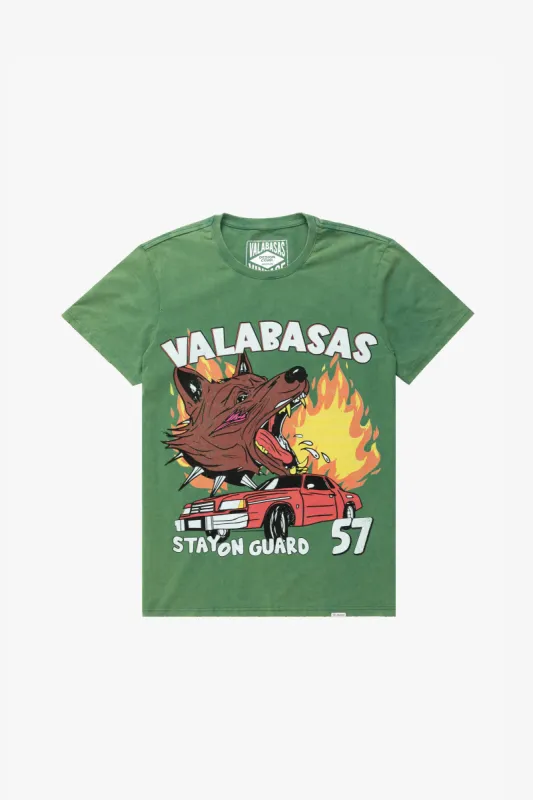 "ON GUARD" VINTAGE GRASS GREEN TEE sold by valabasas