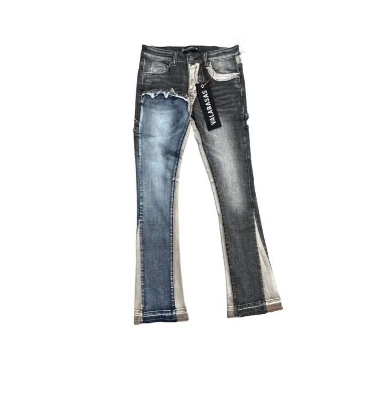 "CHICAGO" SLATE-BLUE STACKED FLARE JEAN sold by valabasas