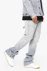 "MR. EMBROIDERY" STACKED FLARE JEAN ICY AZURE sold by valabasas