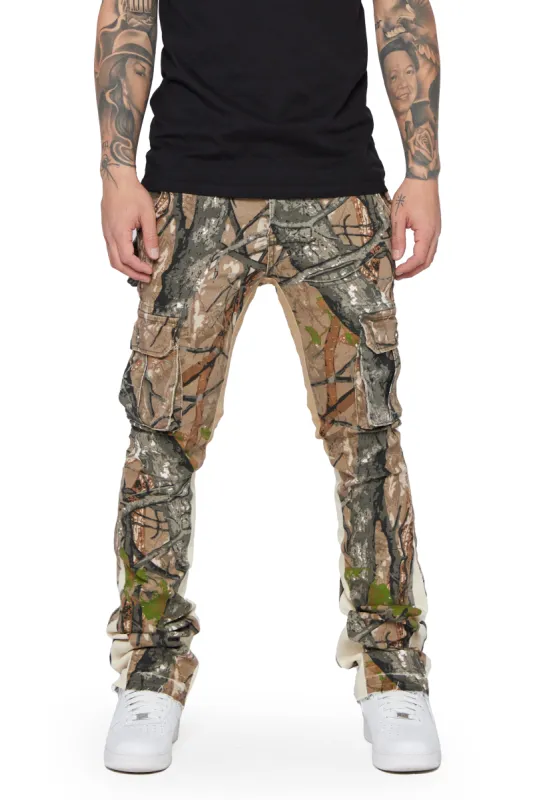 "COMMANDER" STACKED FLARE JEAN MOSS GREEN sold by valabasas