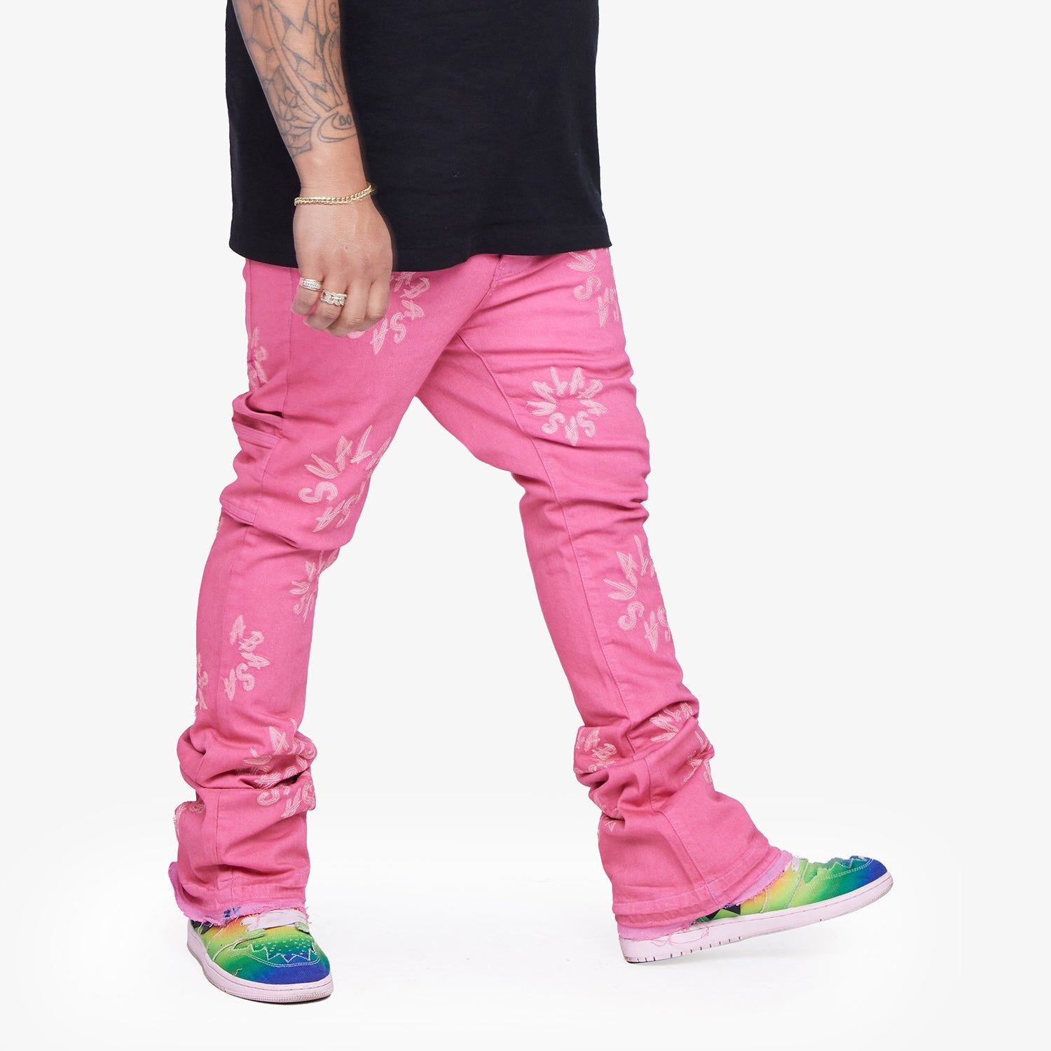 “ART” PINK STACKED FLARE JEAN sold by valabasas product image thumbnail 5