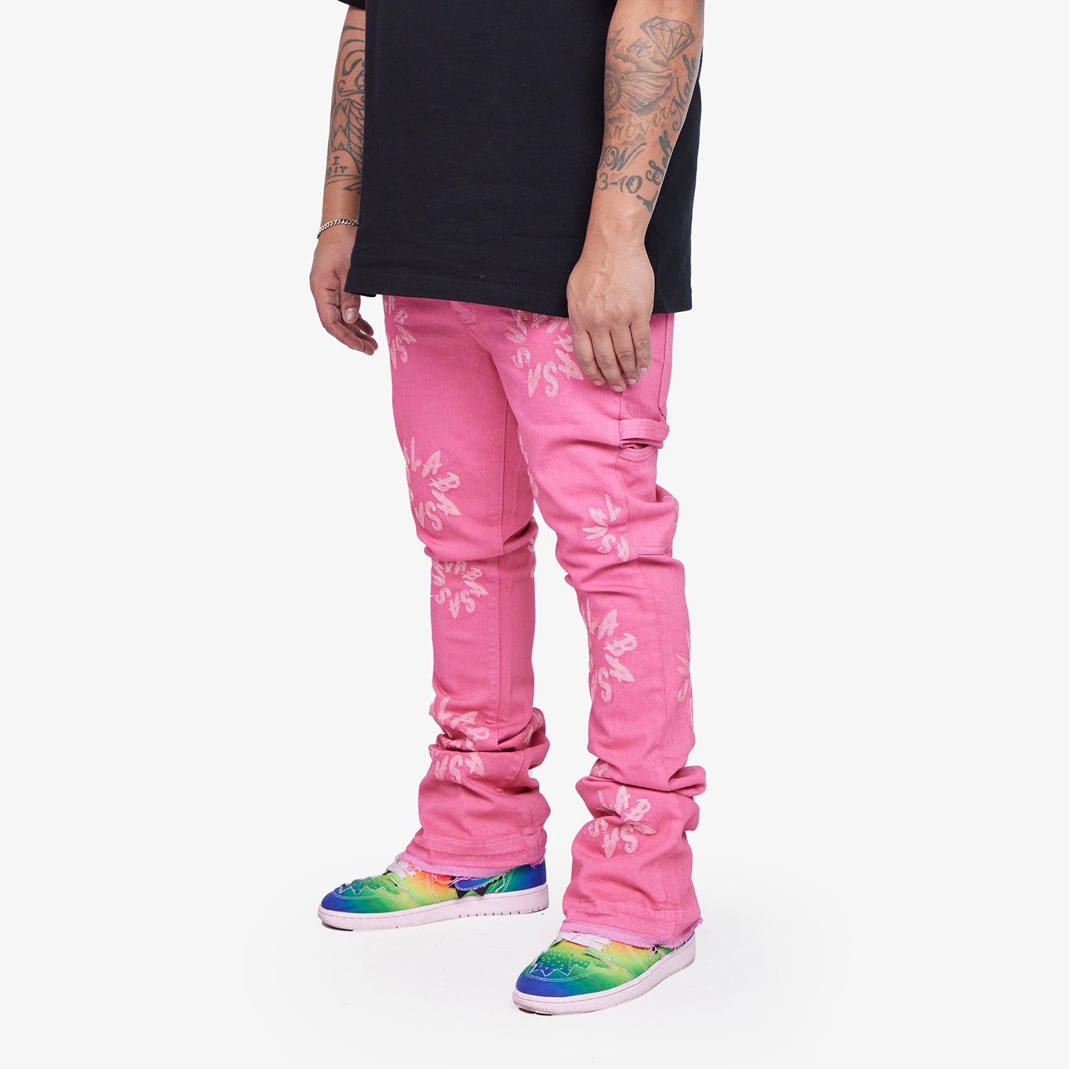 “ART” PINK STACKED FLARE JEAN sold by valabasas product image thumbnail 6
