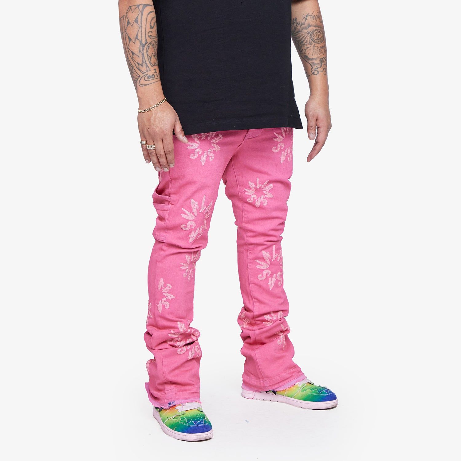 “ART” PINK STACKED FLARE JEAN sold by valabasas product image thumbnail 4