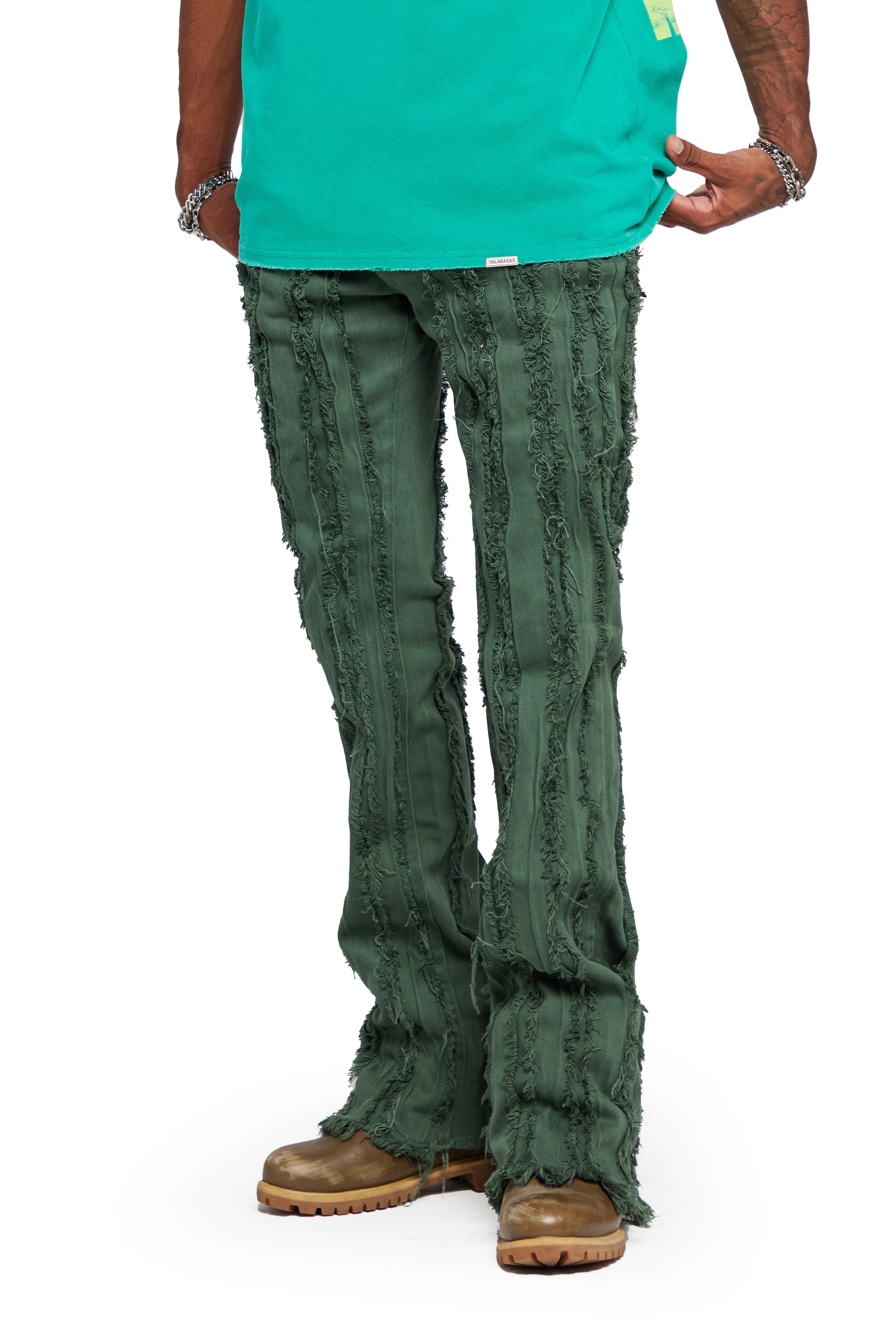 “BANDA” FOREST GREEN STACKED FLARE JEAN sold by valabasas product image thumbnail 2