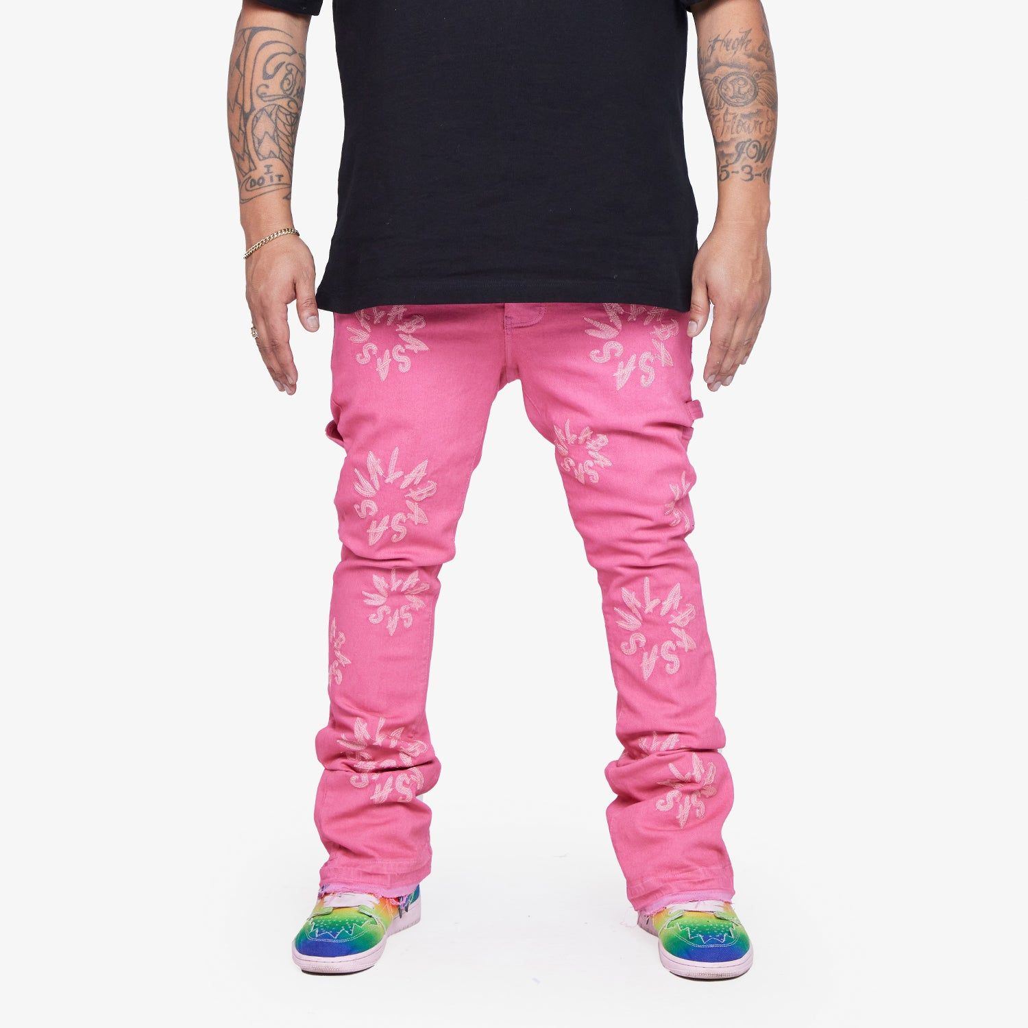 “ART” PINK STACKED FLARE JEAN sold by valabasas product image thumbnail 2